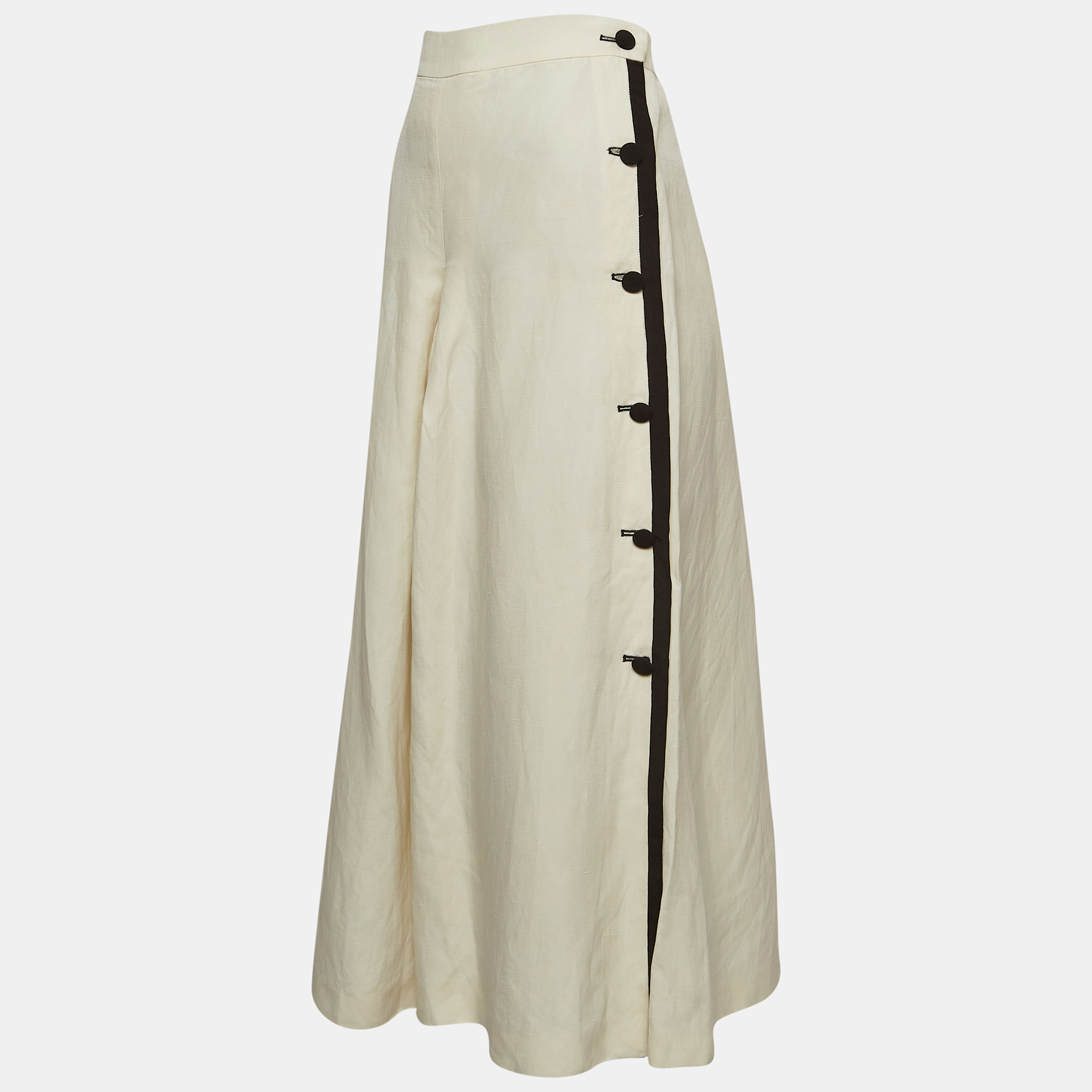 Max Mara Cream Linen Blend Nievo Culottes M