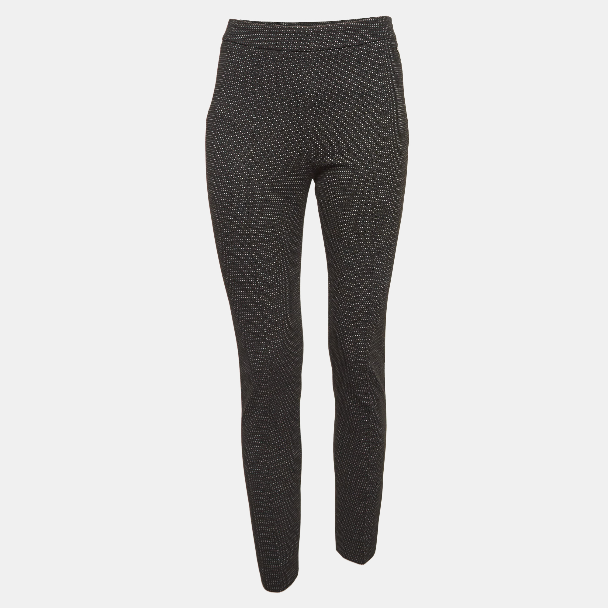 Max Mara Black Dots Pattern Stretch Knit Trousers S