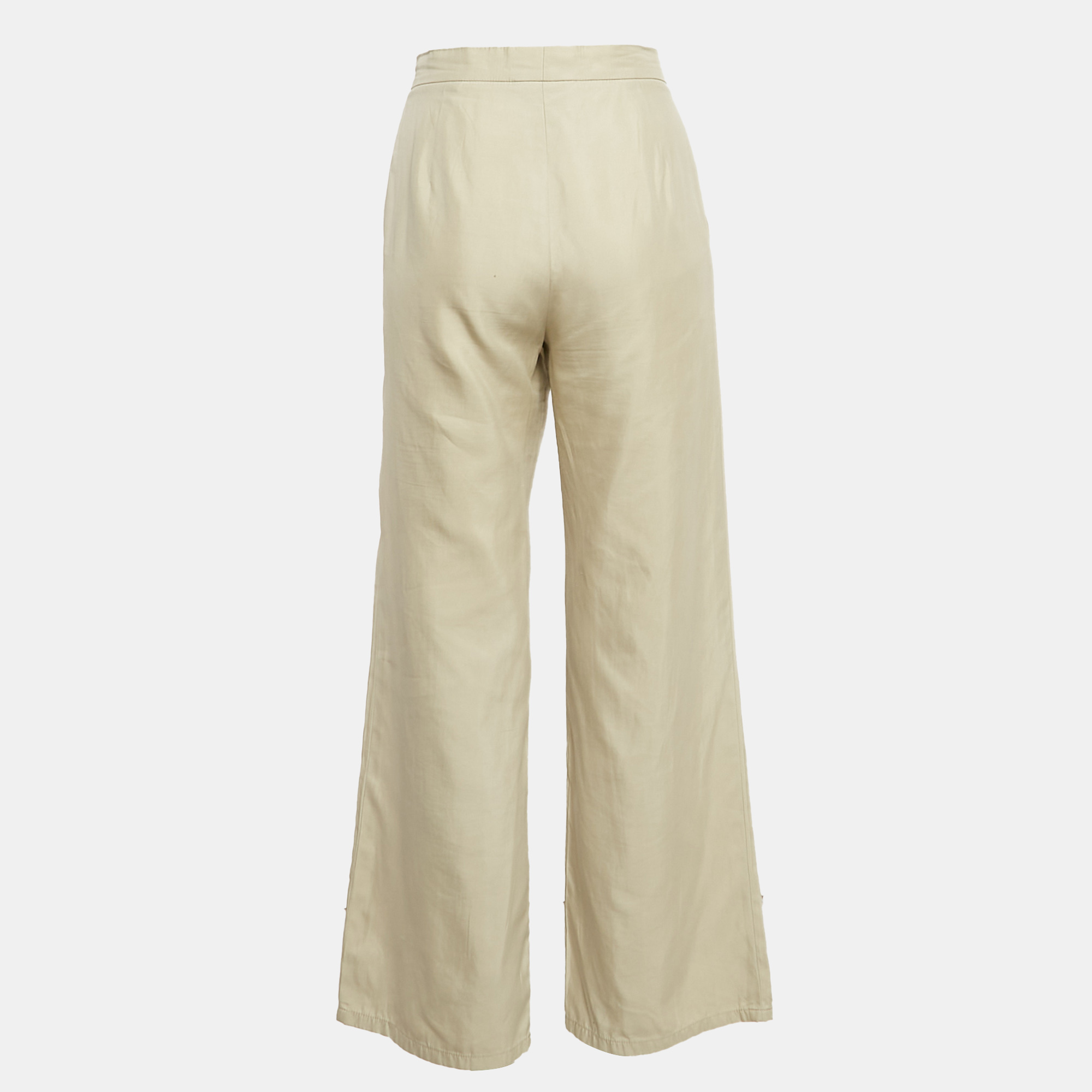 Max Mara Beige Cotton Blend Trousers M