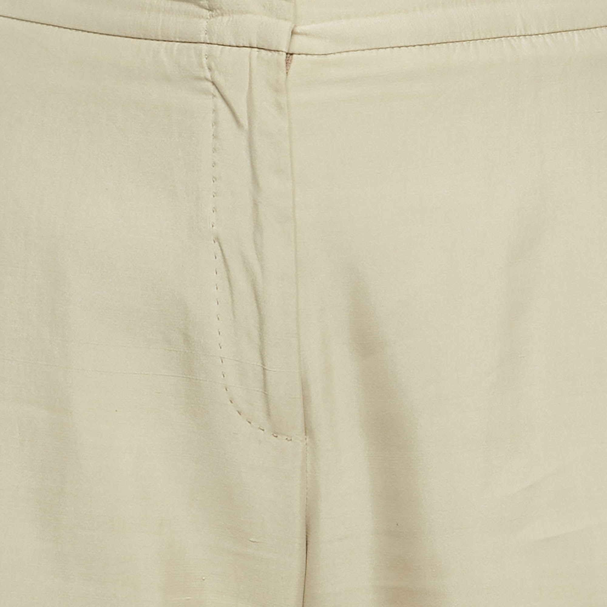 Max Mara Beige Cotton Blend Trousers M