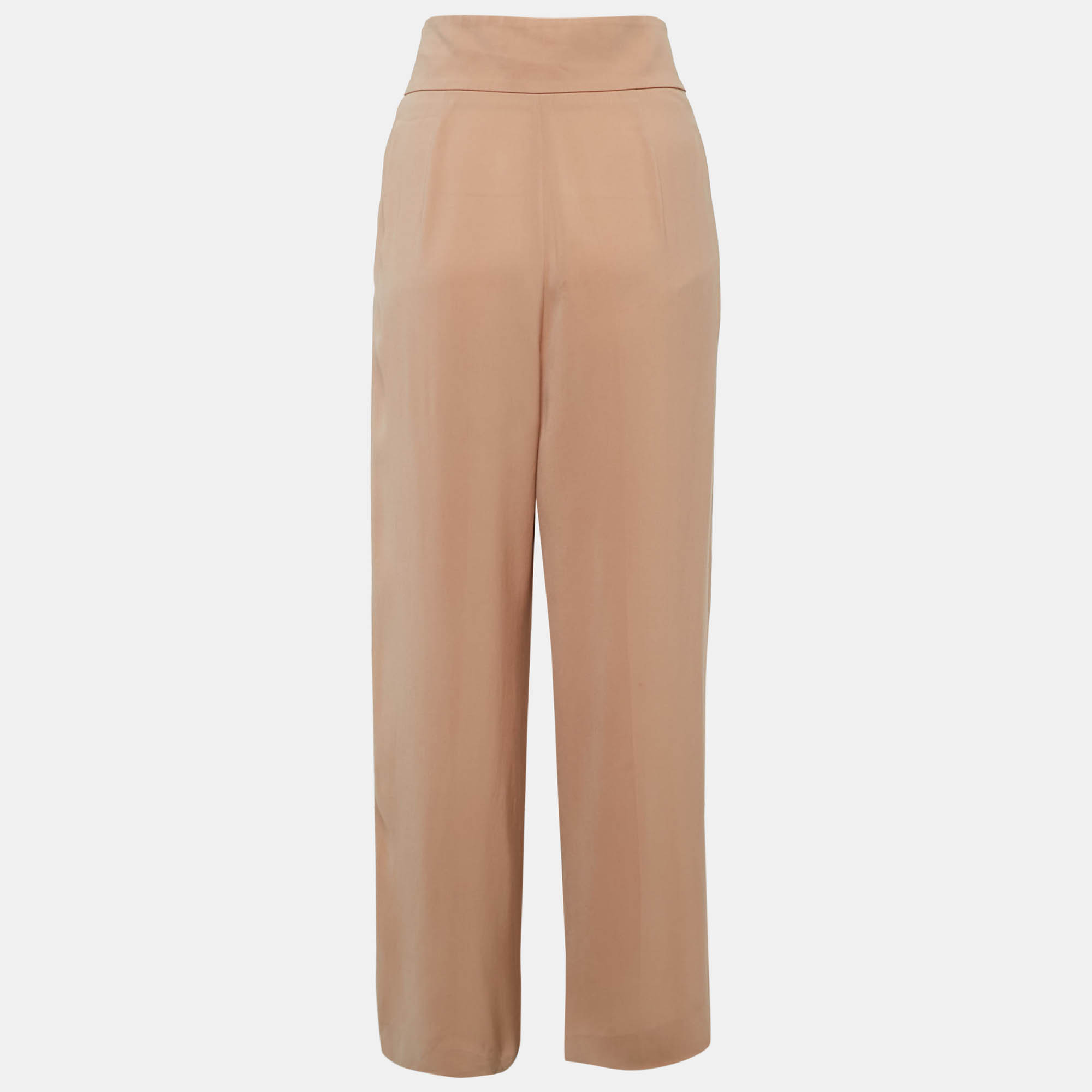 Max Mara Studio Light Brown Crepe Palazzo Pants M