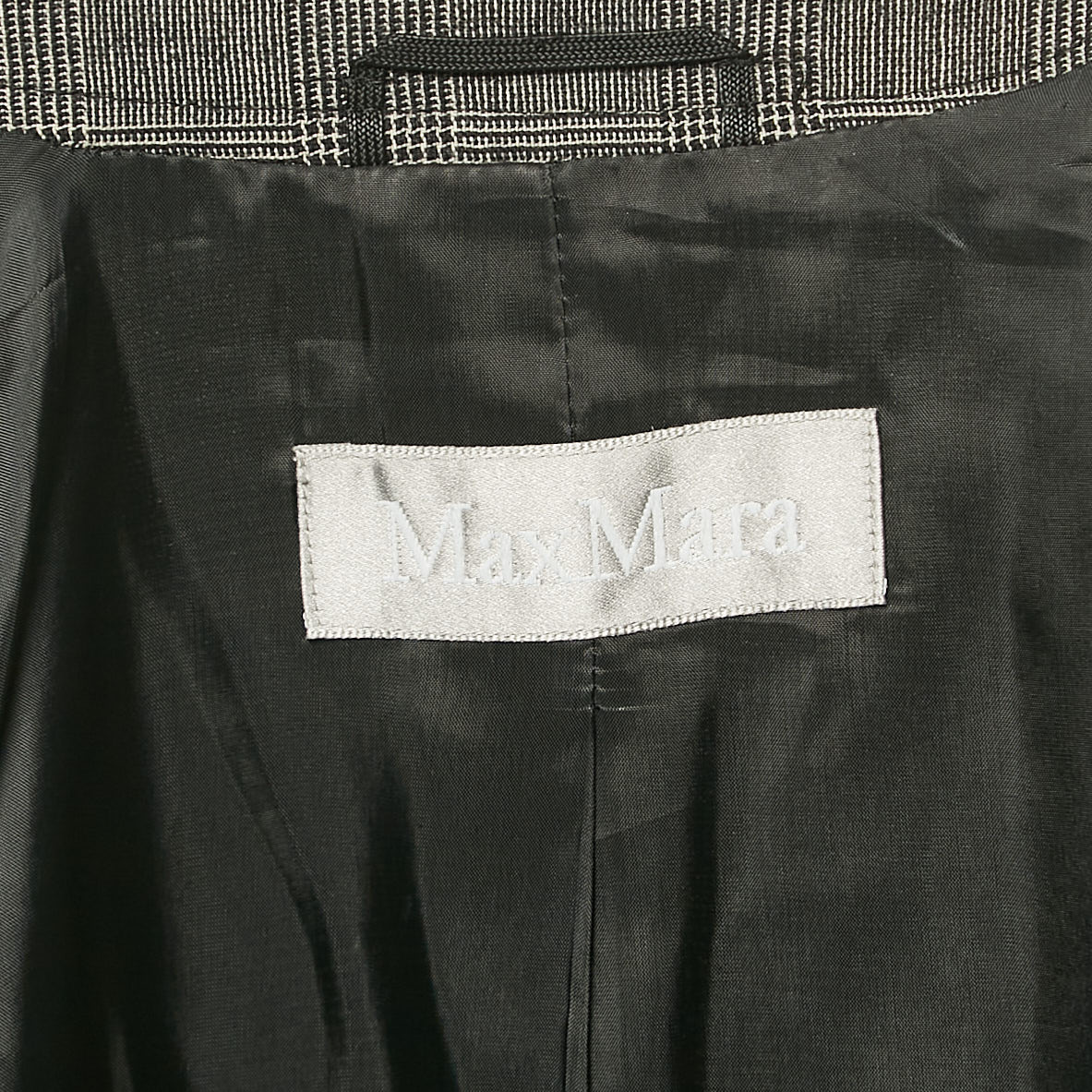 Max Mara Grey Plaid Wool Single Breasted Pants Suit M