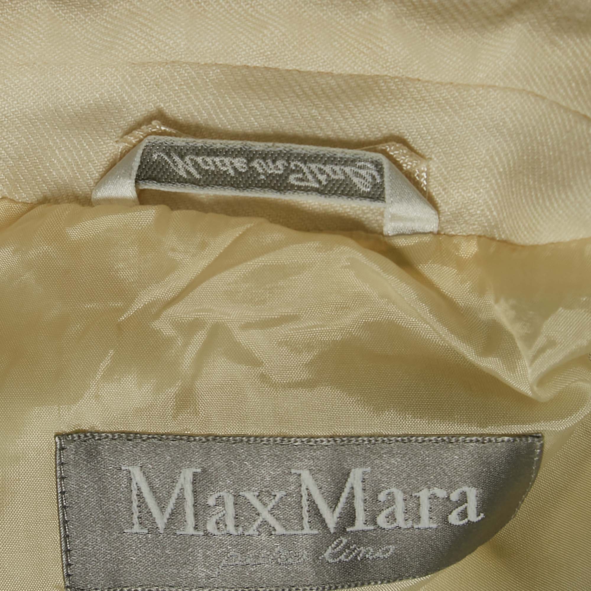 Max Mara Off-White Linen Skirt Suit M