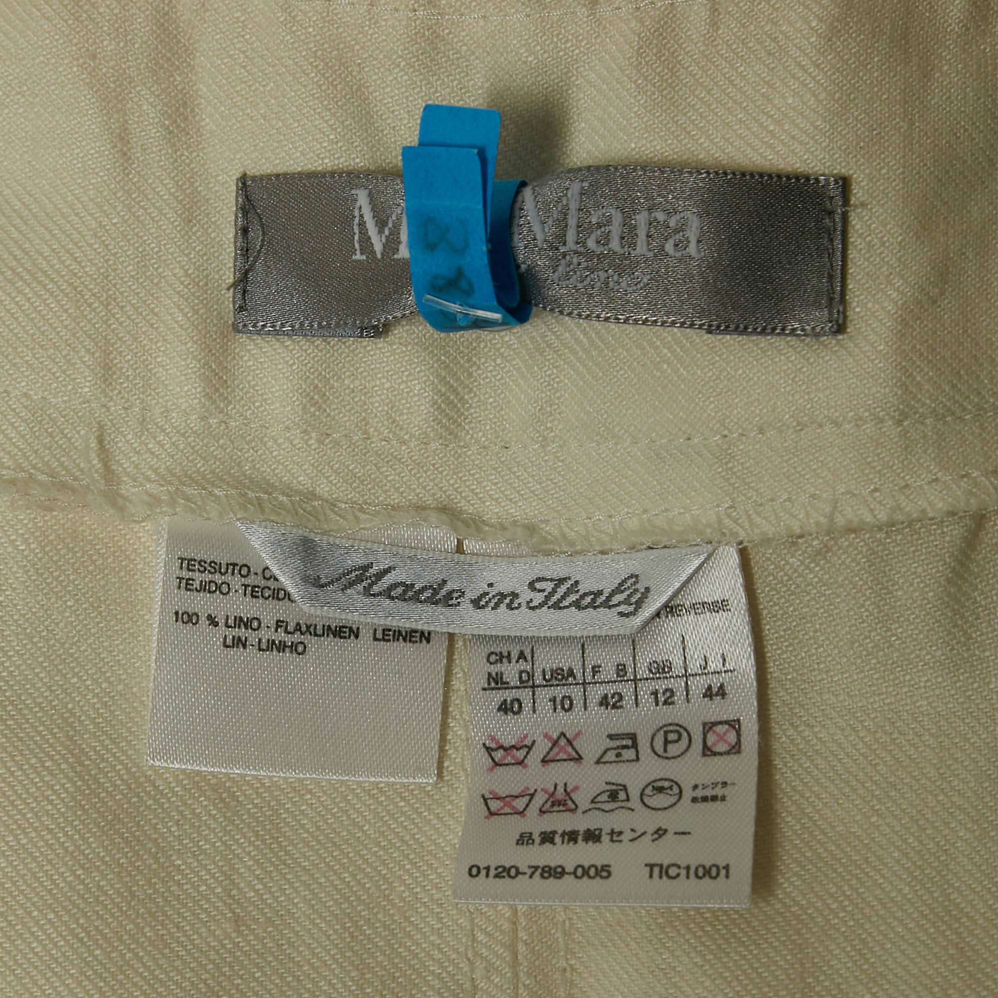 Max Mara Off-White Linen Skirt Suit M