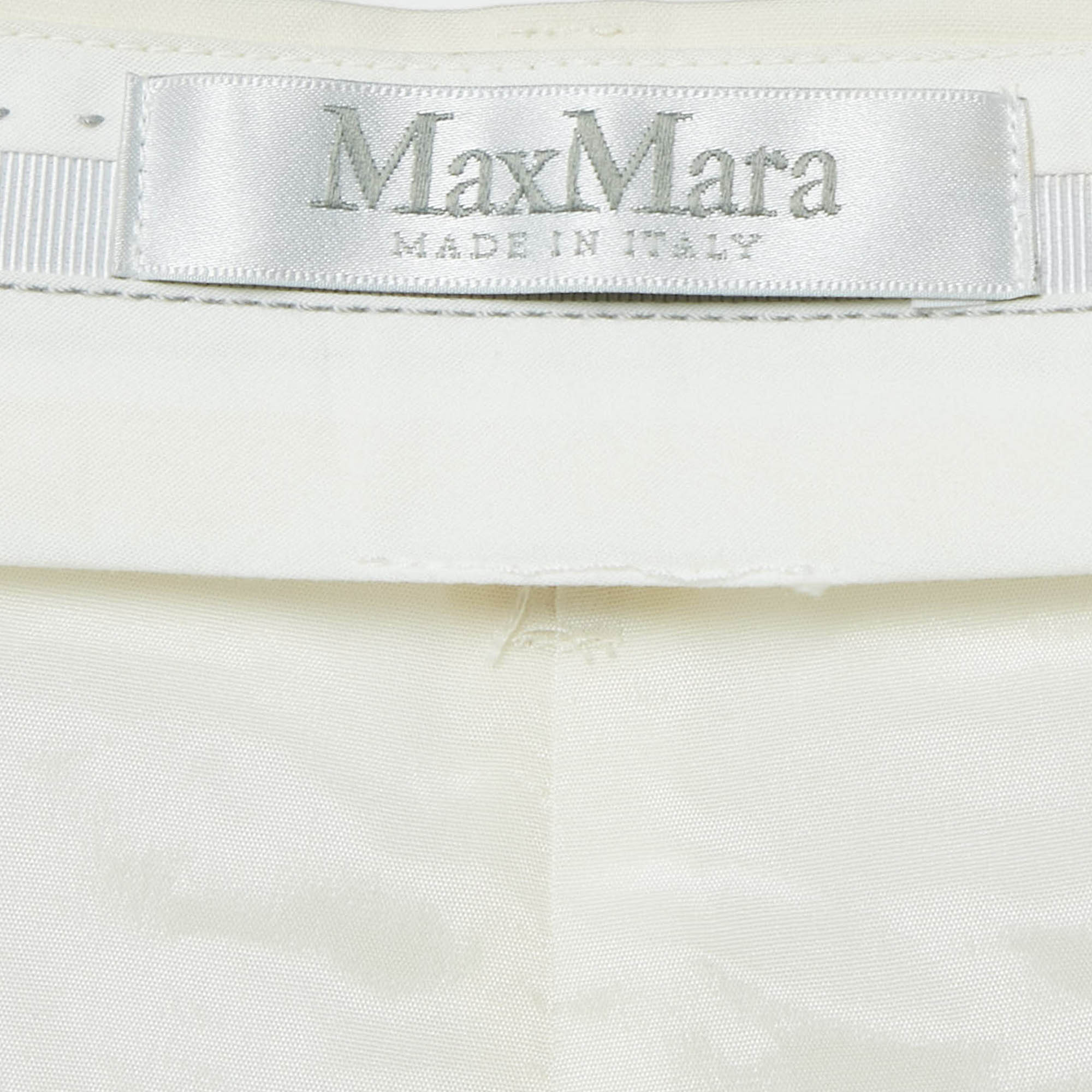 Max Mara Cream Crepe Pleated Shorts L