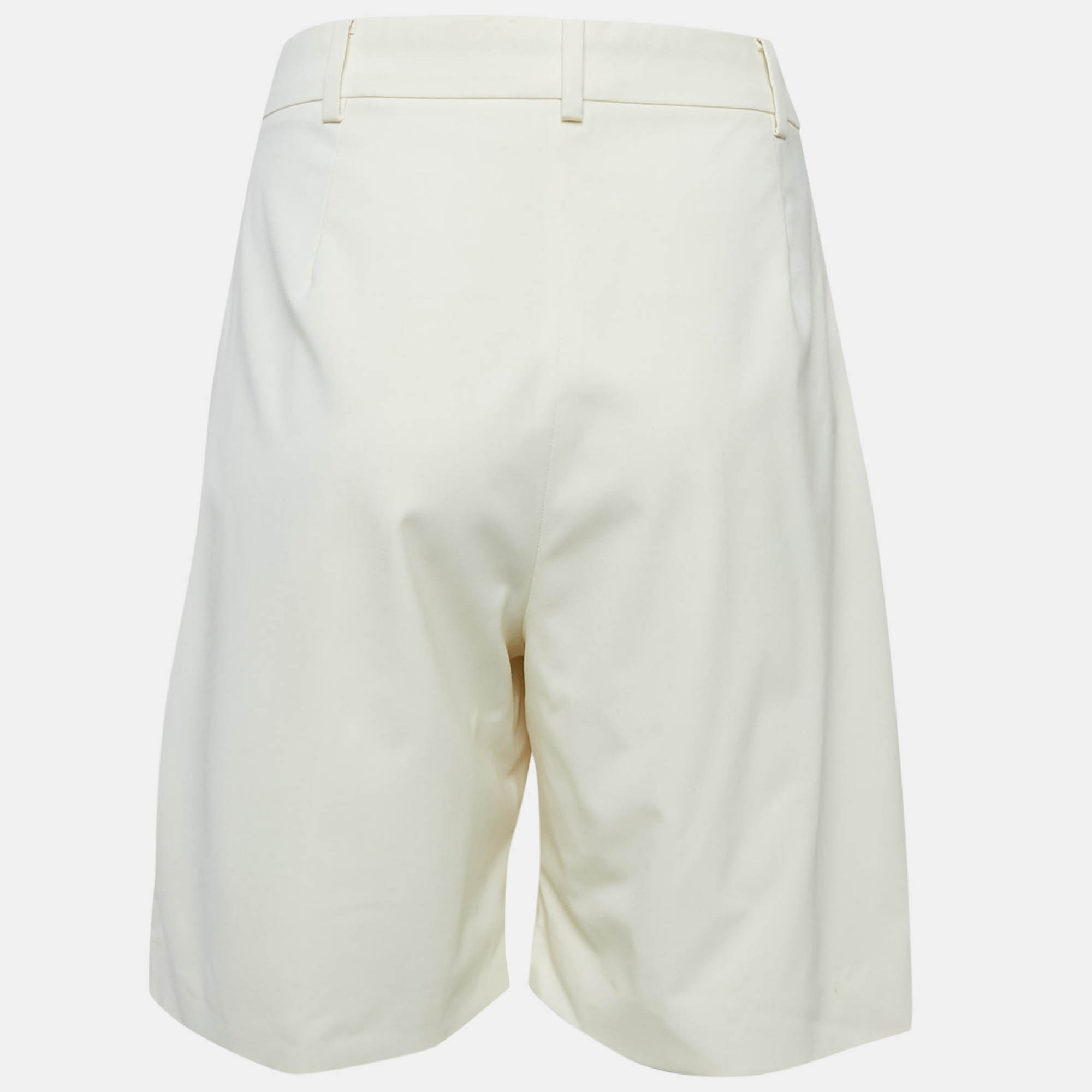 Max Mara Cream Crepe Pleated Shorts L