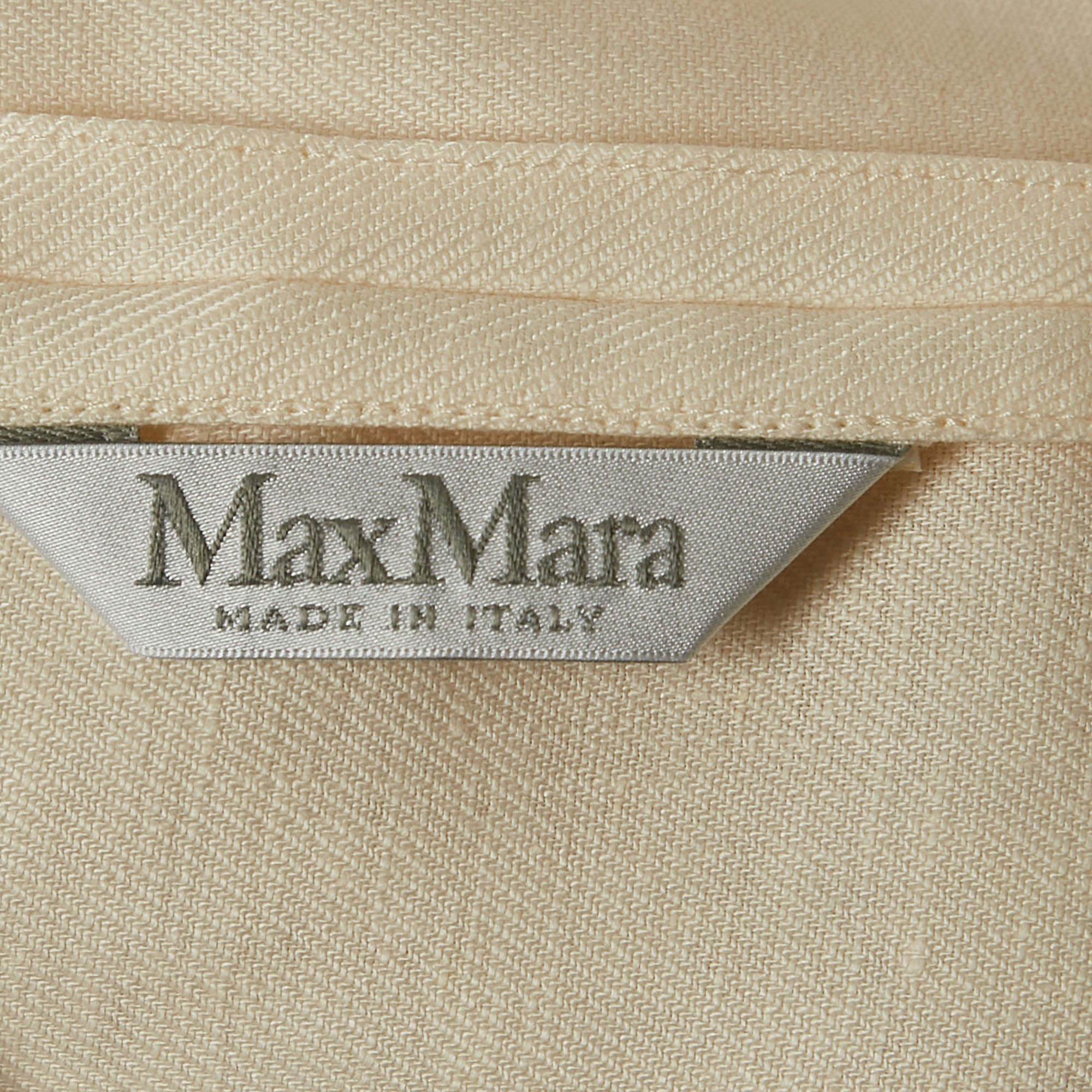 Max Mara Cream Linen Single Breasted Blazer S