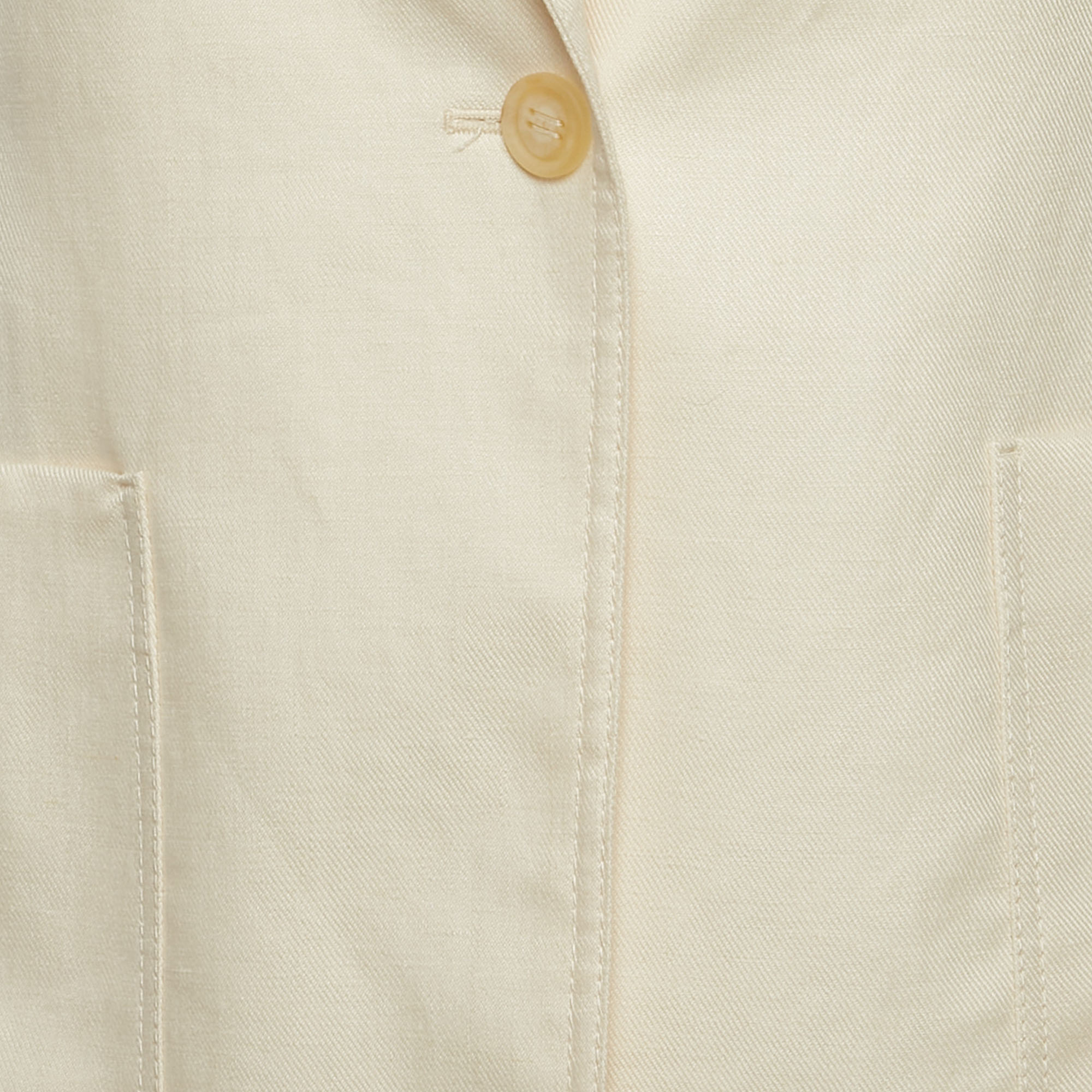 Max Mara Cream Linen Single Breasted Blazer S