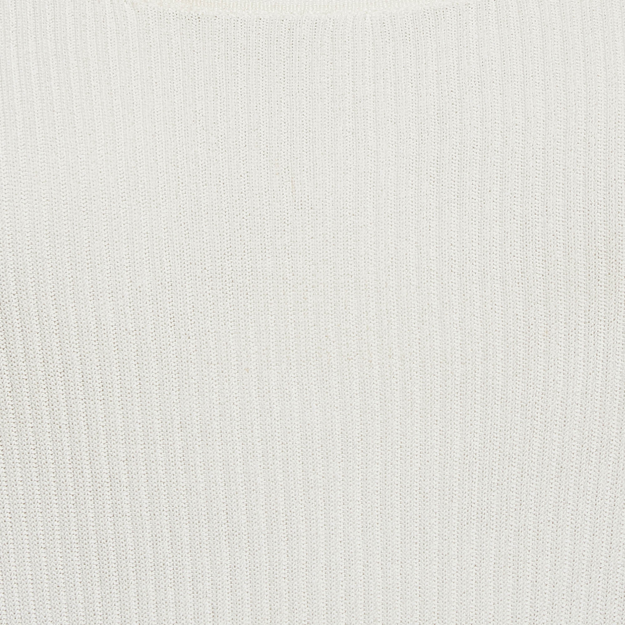 Max Mara White Rib Knit Boat Neck Top XXL