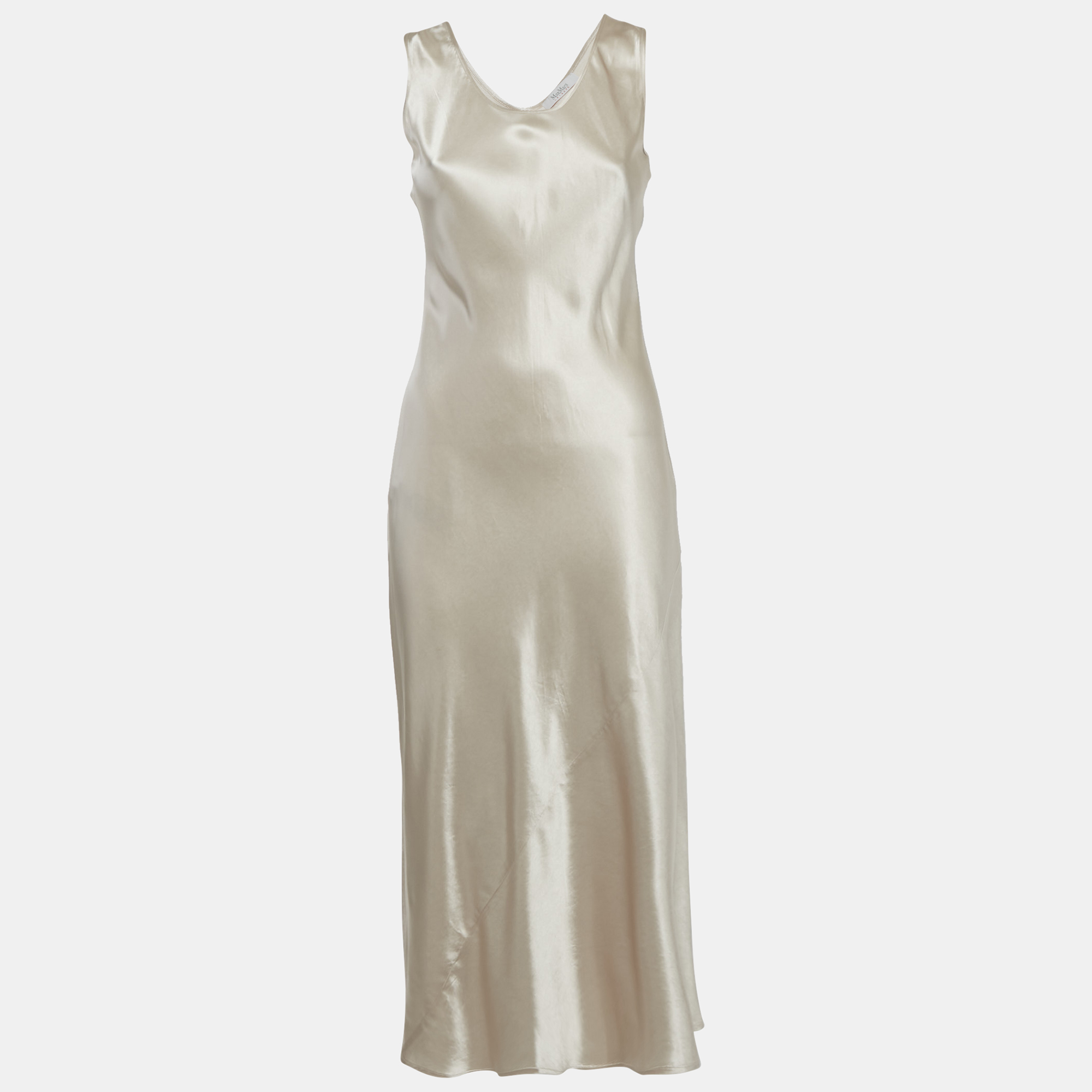 Max Mara Leisure Beige Satin Sleeveless Midi Dress S
Max Mara Leisure Beige Satin Sleeveless Midi Dress S