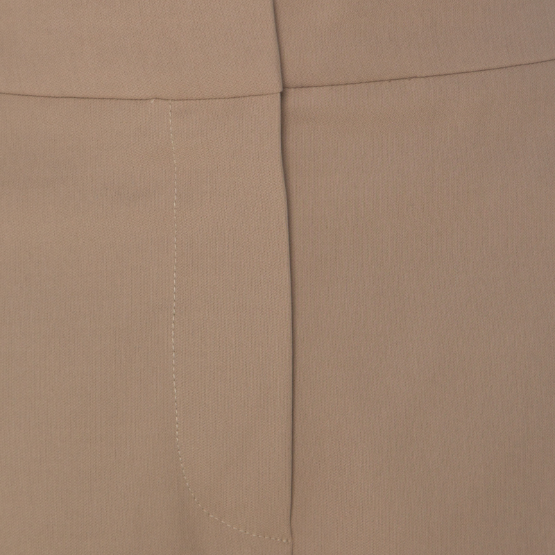 Max Mara Beige Cotton Bottom Side Fold Detail Sheath Skirt L