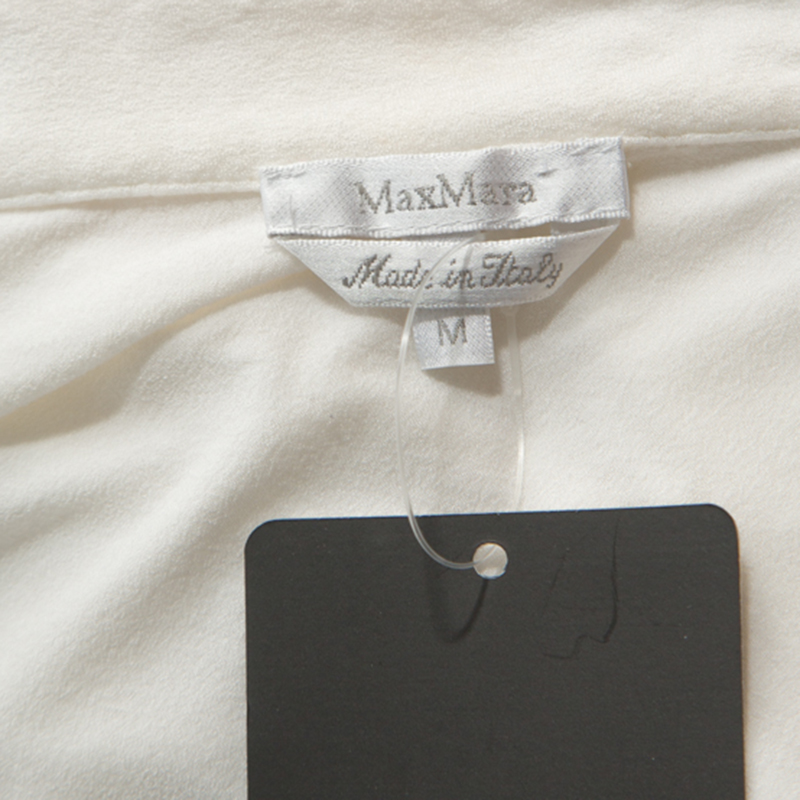 Max Mara White Jersey Collared T-shirt M