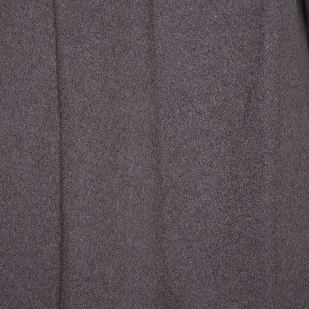 Max Mara Dark Grey Wool Open Front Coat L