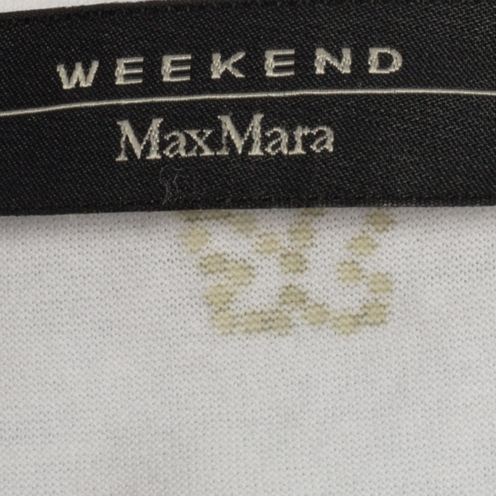 Max Mara Blue Printed Cotton Tie Neck Detail Tunic M