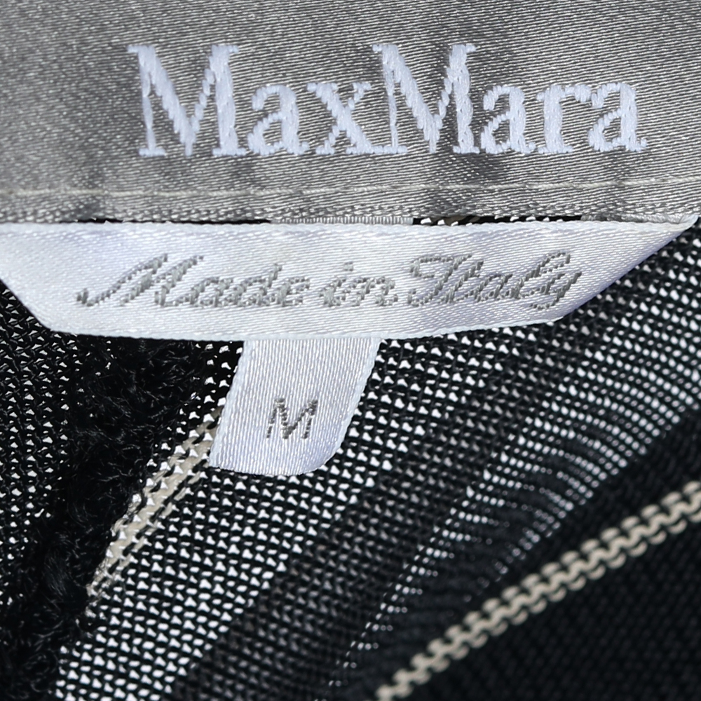 Max Mara Back Stripe Pattern Knit V-Neck Top M