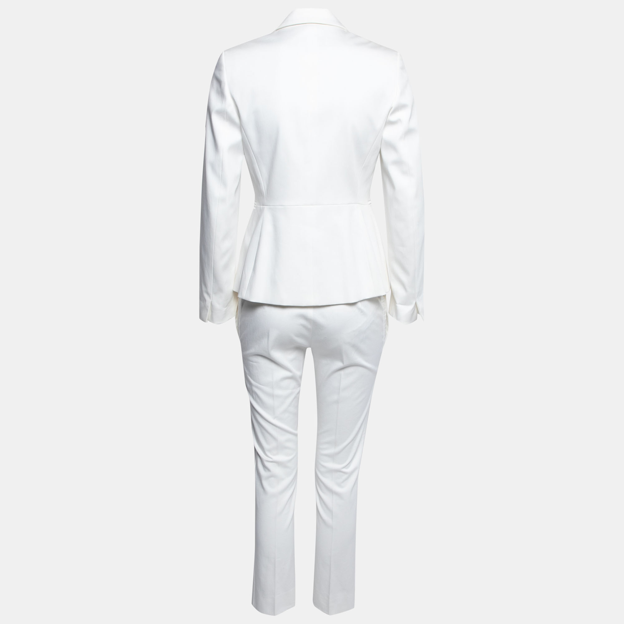 Max Mara White Cotton Tapered Pants & Single Breasted Blazer Suit / XS
Max Mara White Cotton Tapered Pants & Single Breasted Blazer Suit / XS