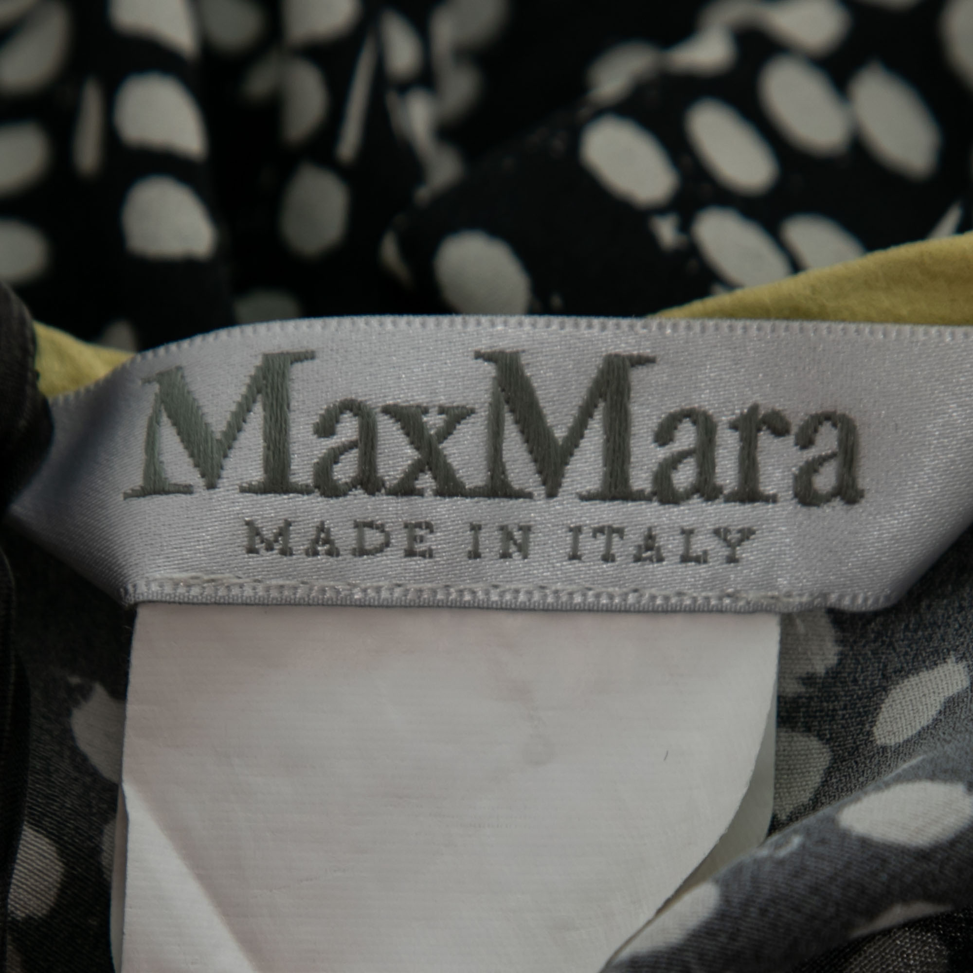 Max Mara Navy Blue Polka Dot Print Silk Long Sleeve Jumpsuit M