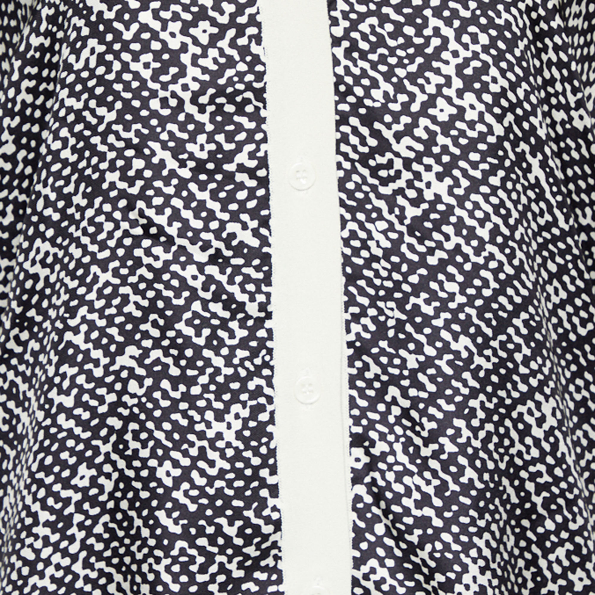 Max Mara Monochrome Knit & Silk Paneled Top & Cardigan Set L