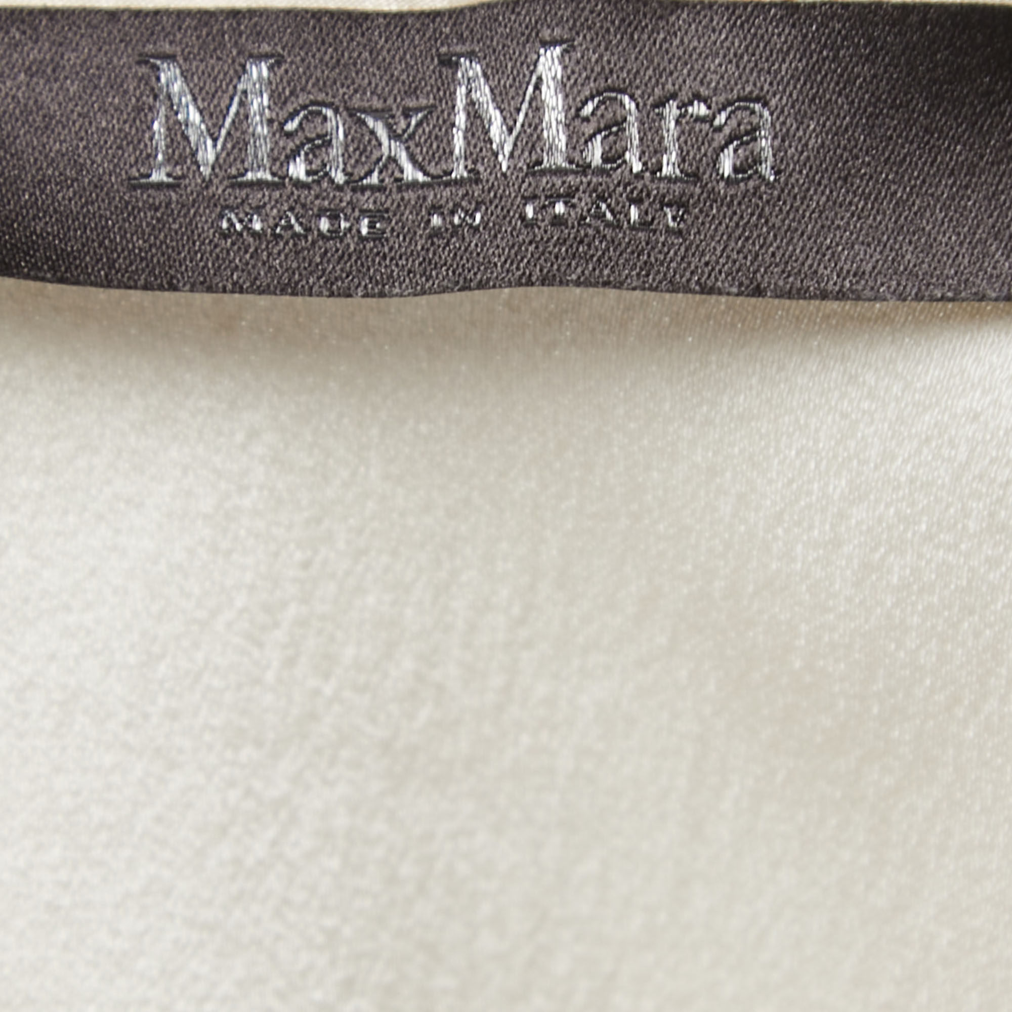 Max Mara Cream Embellished Crepe Sleeveless Top S