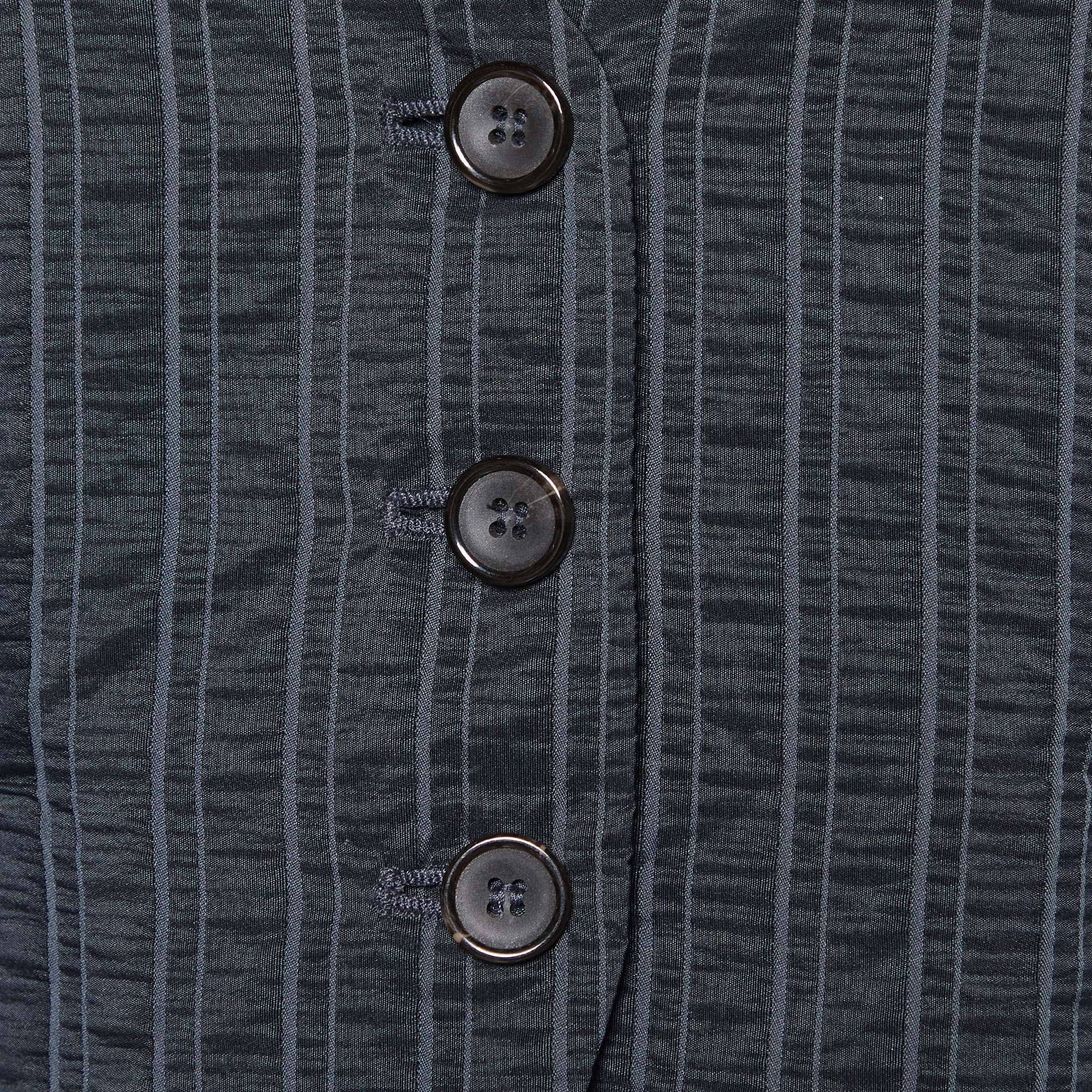 Max Mara Charcoal Grey Textured Waistcoat M
