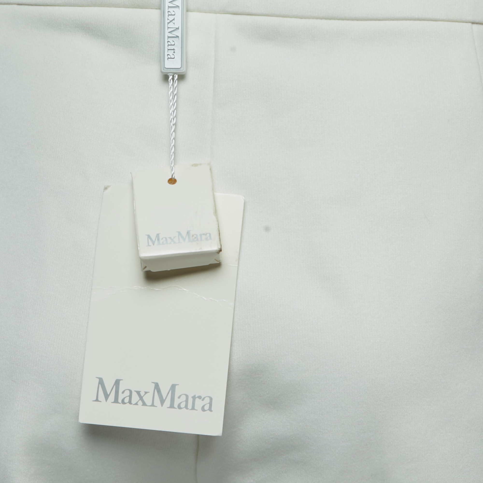Max Mara White Jersey Knit Tapered Trousers XL