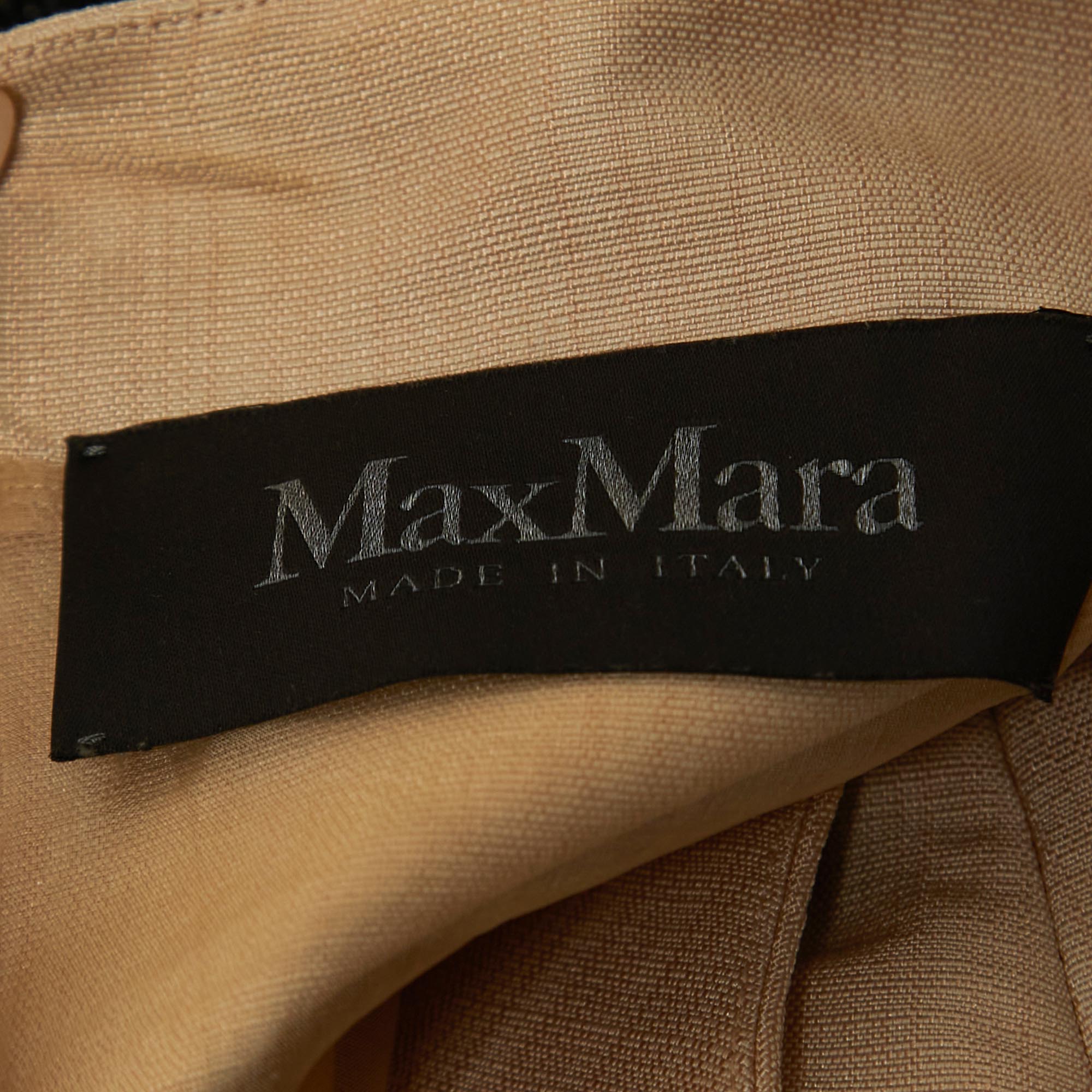 Max Mara Cream Silk Blend Lace Trimmed Sleeveless Peplum Top S