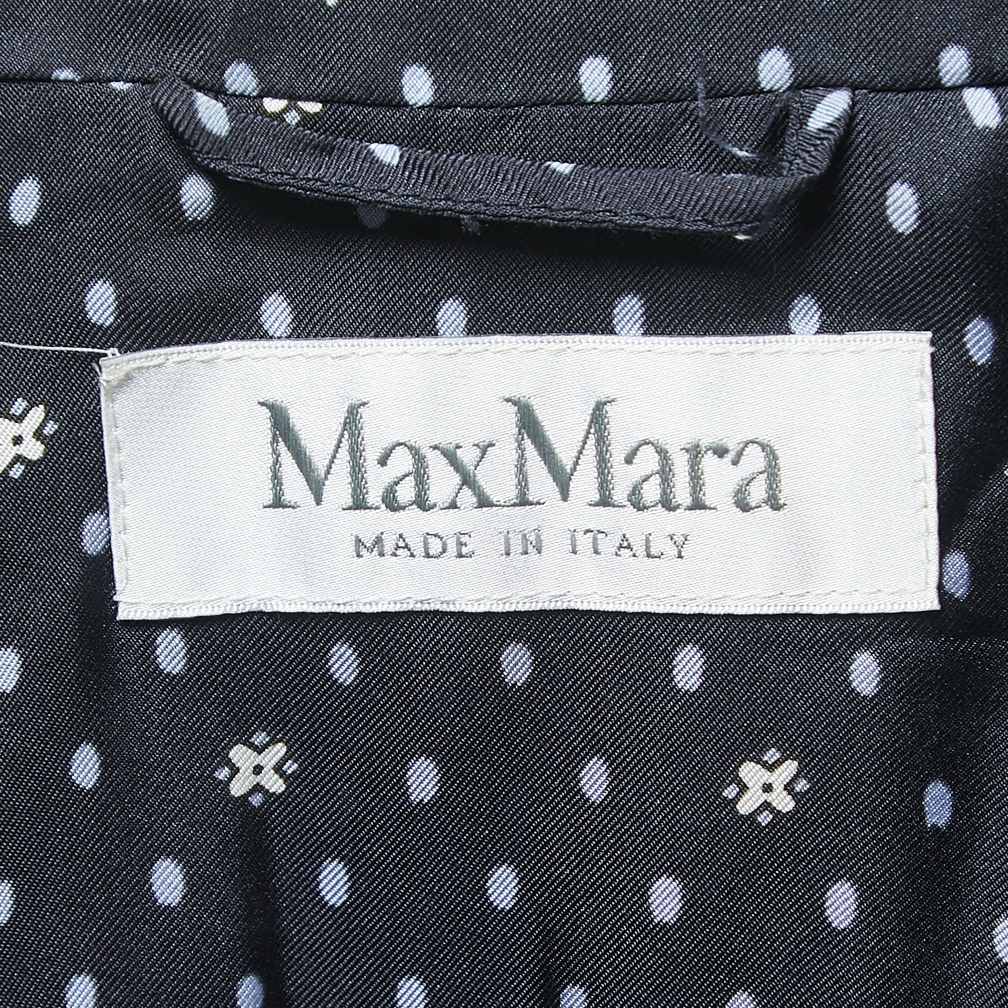 Max Mara Navy Blue Printed Pocket Detail Shirt S