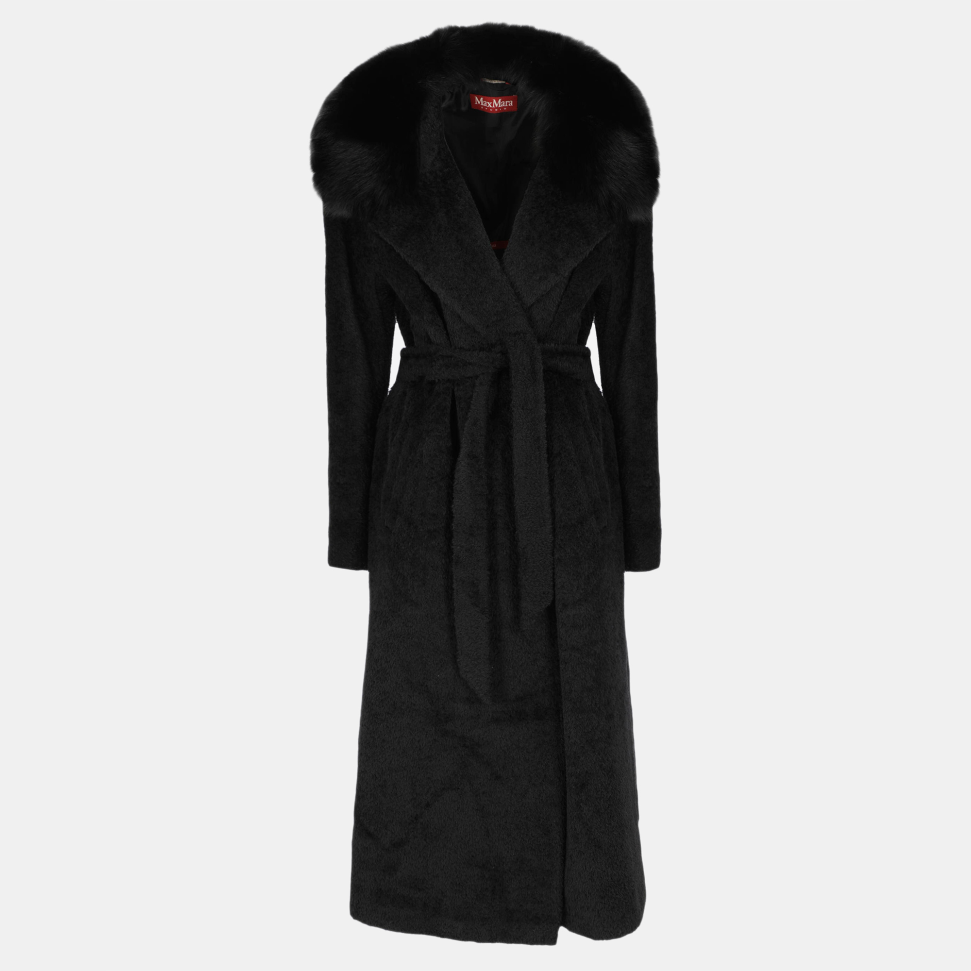 MaxMara  Women's Wool Double Breasted Coat - Black - XXL