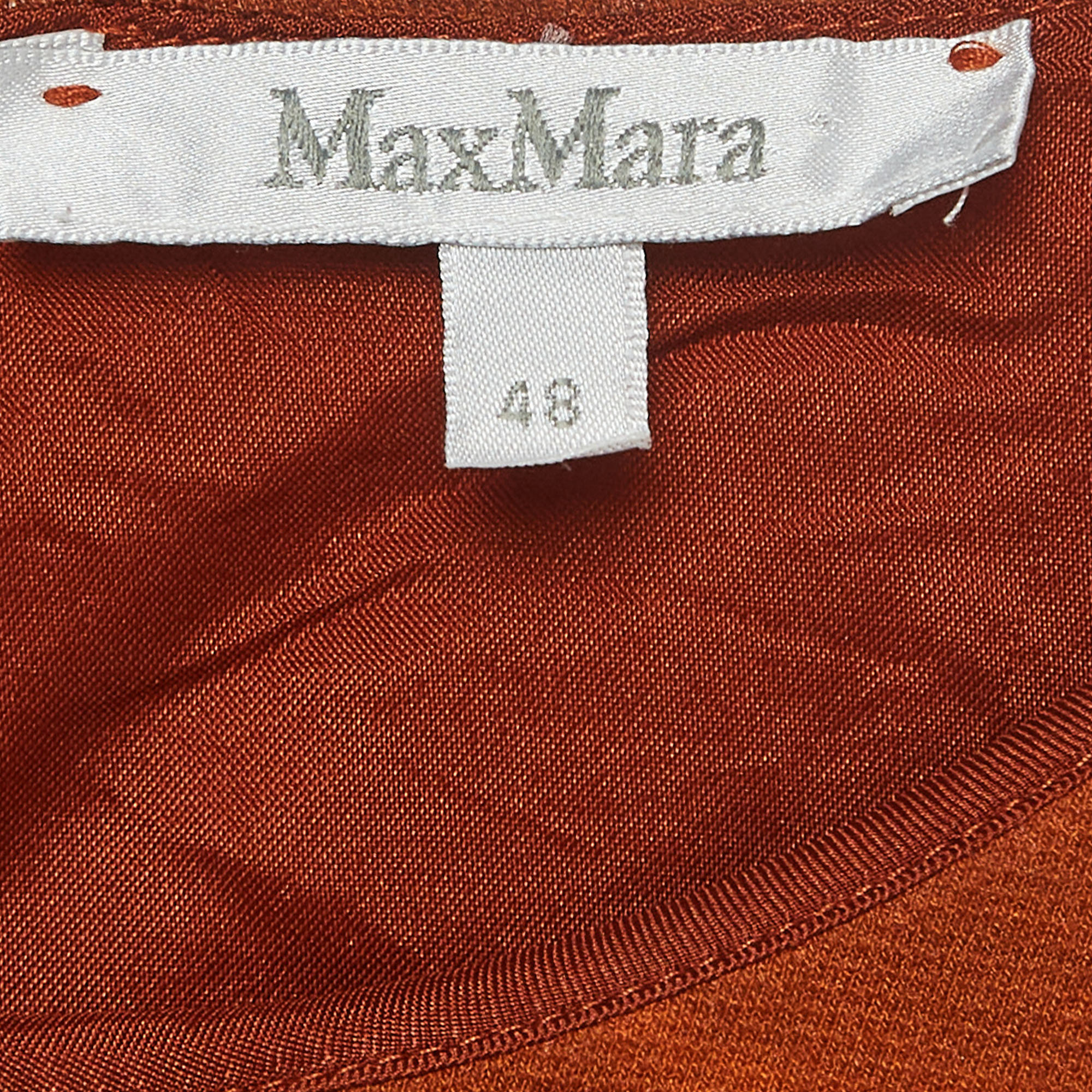 Max Mara Brown Printed Jersey Sleeveless Mini Dress L