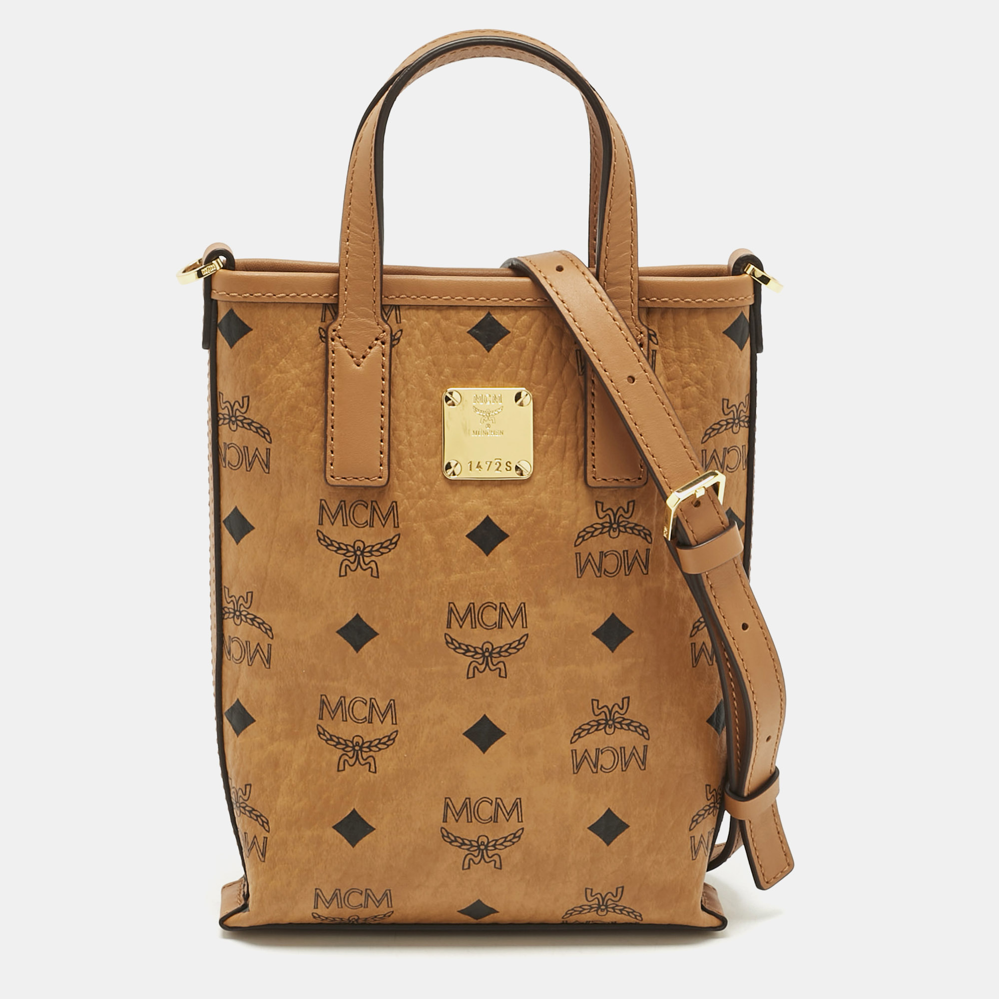 MCM Cognac Visetos Coated Canvas Crossbody Bag, Tan 
MCM Cognac Visetos Coated Canvas Crossbody Bag, Tan