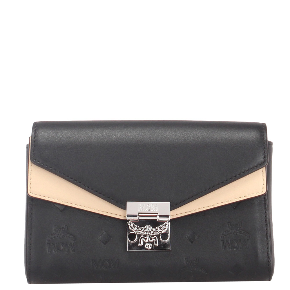 Image of MCM Black Leather Small Chain Wallet
