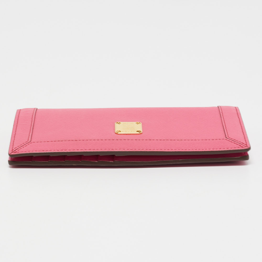 MCM Pink Leather Bifold Long Wallet