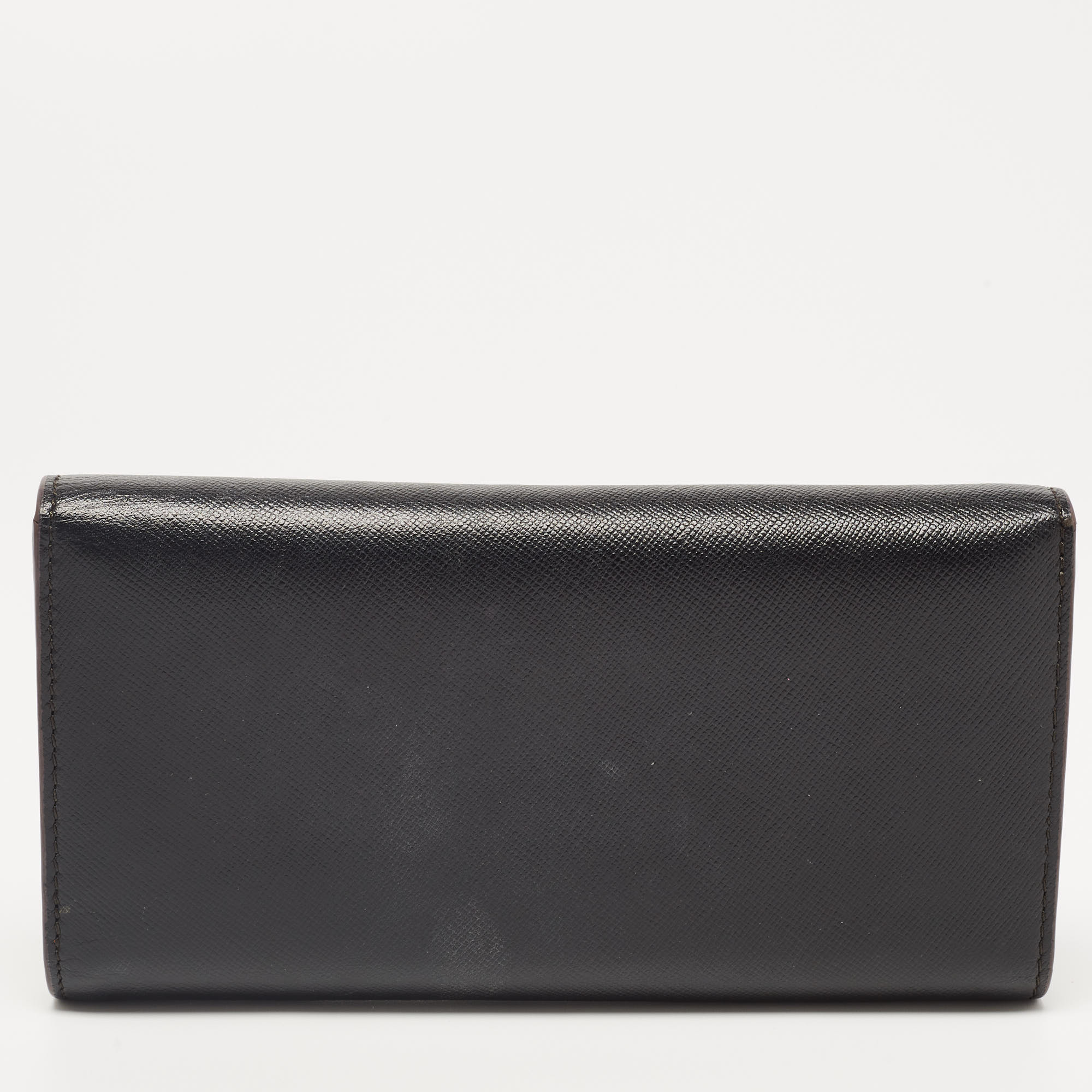 MCM Black Leather Milla Long Trifold Continental Wallet