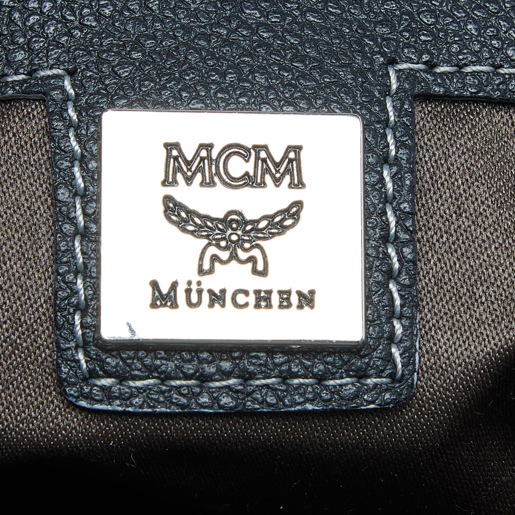 MCM Black Leather Studded Frame Bag