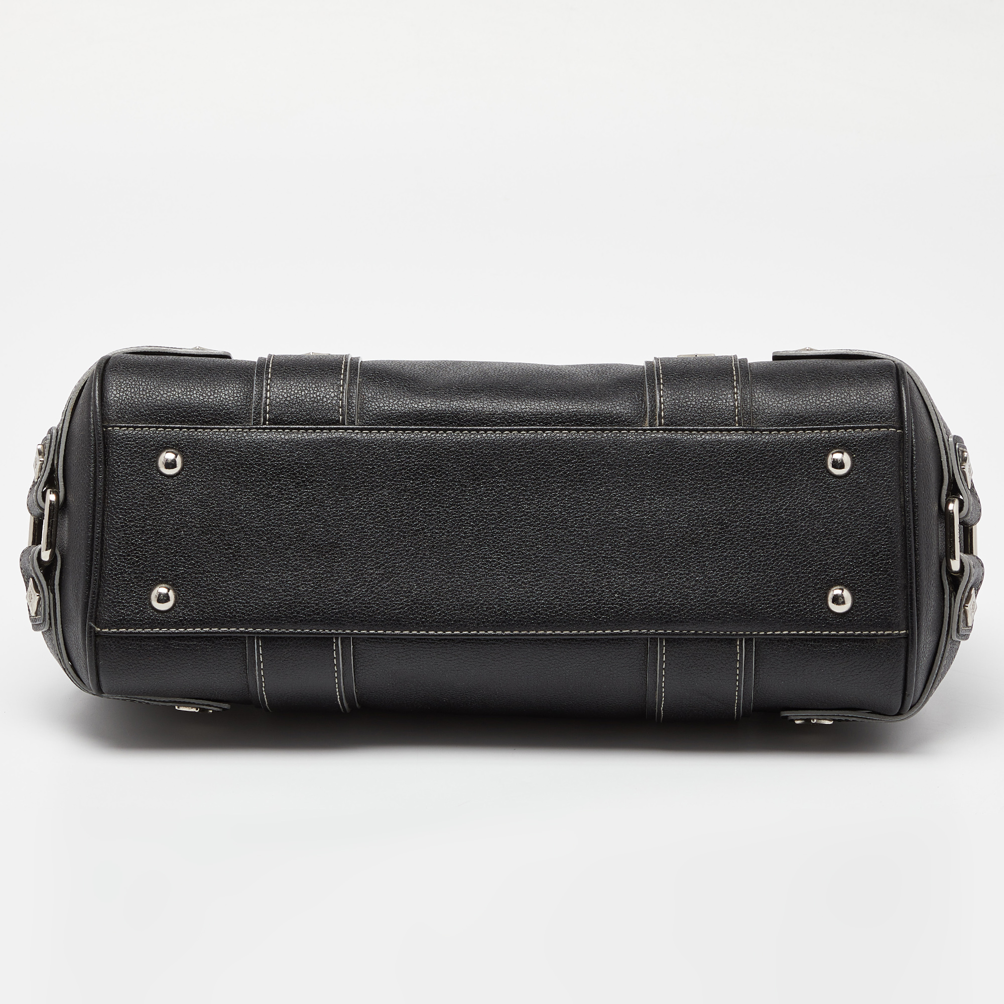 MCM Black Leather Studded Frame Bag