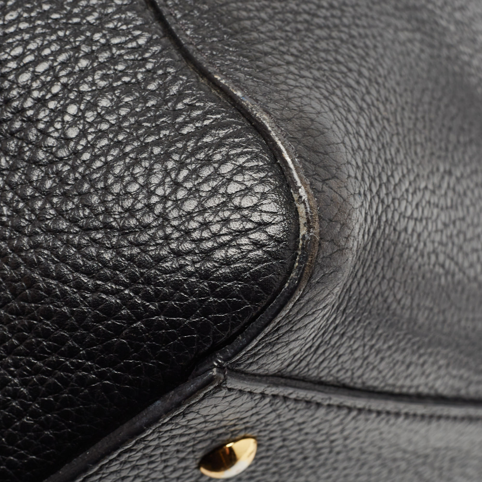 MCM Black Leather Double Zip Satchel