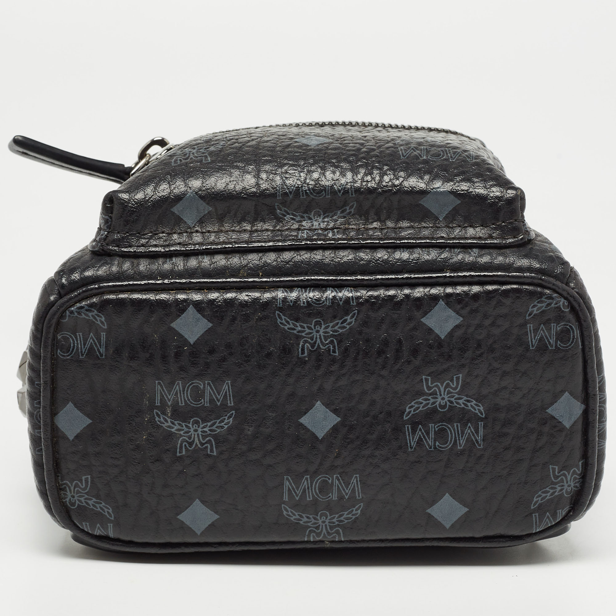MCM Black Visetos Coated Canvas And Leather X-Mini Stark Bebe Boo Backpack