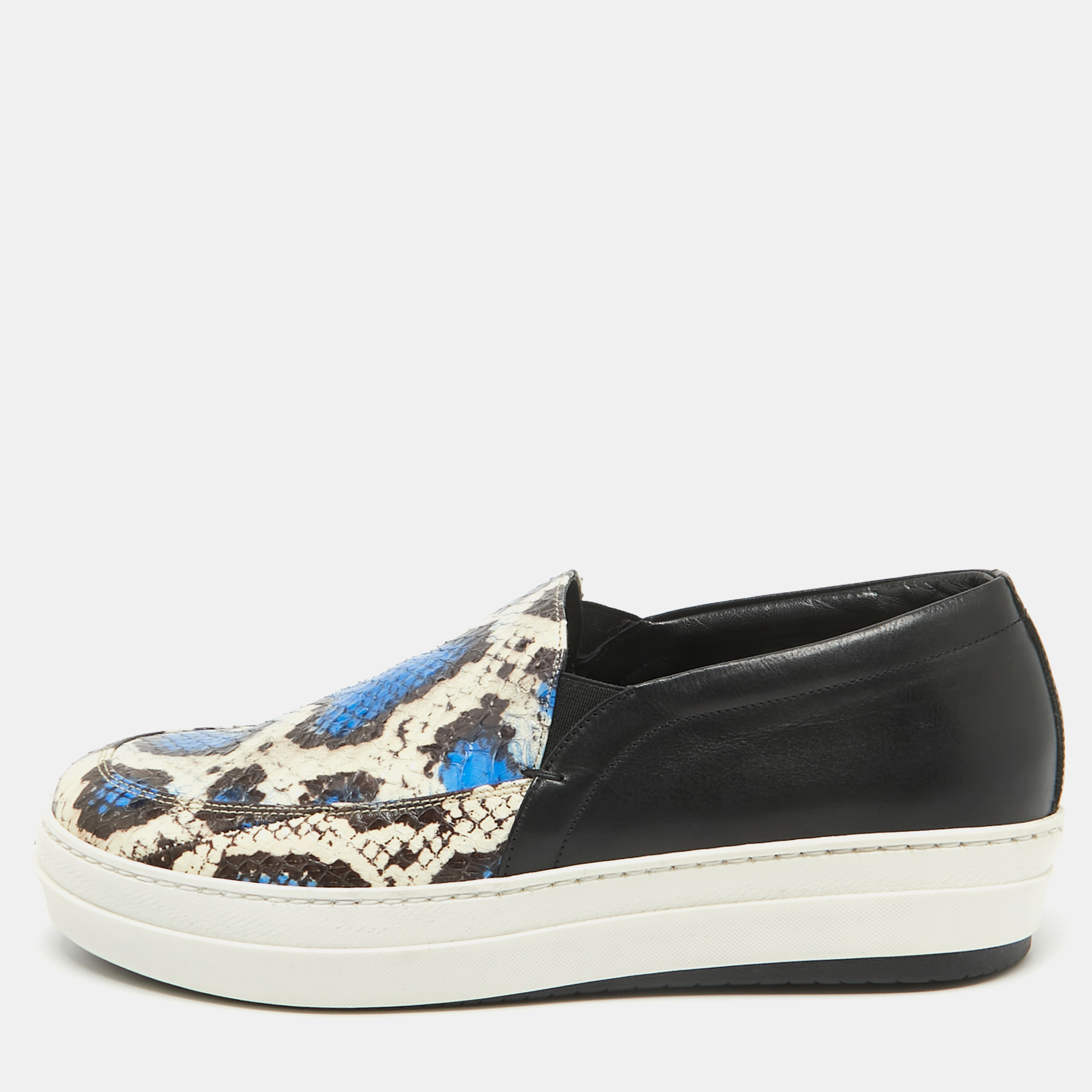 Mcq by alexander mcqueen tricolor python leather slip on sneakers size 41