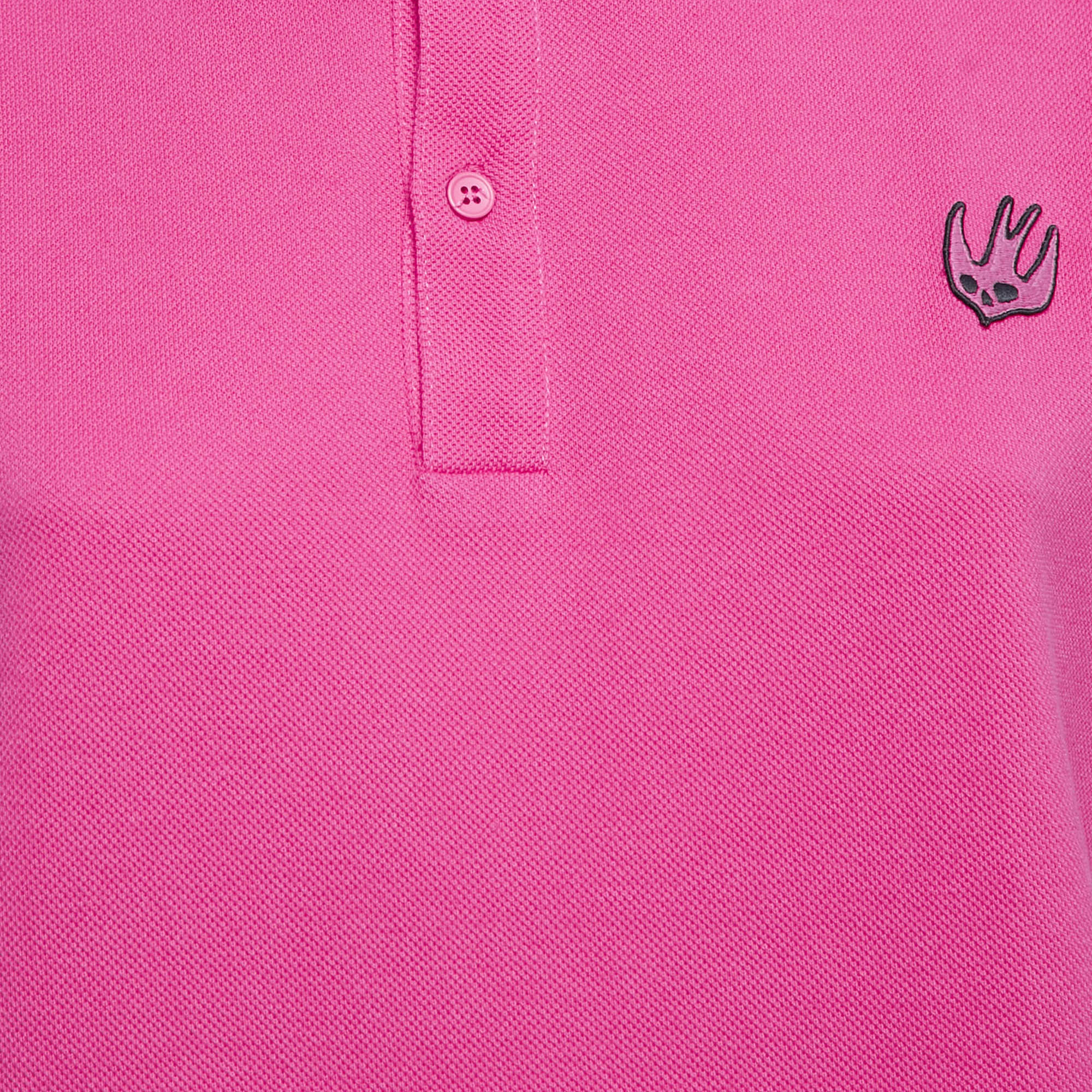 McQ By Alexander McQueen Pink Cotton Pique Polo T-Shirt L