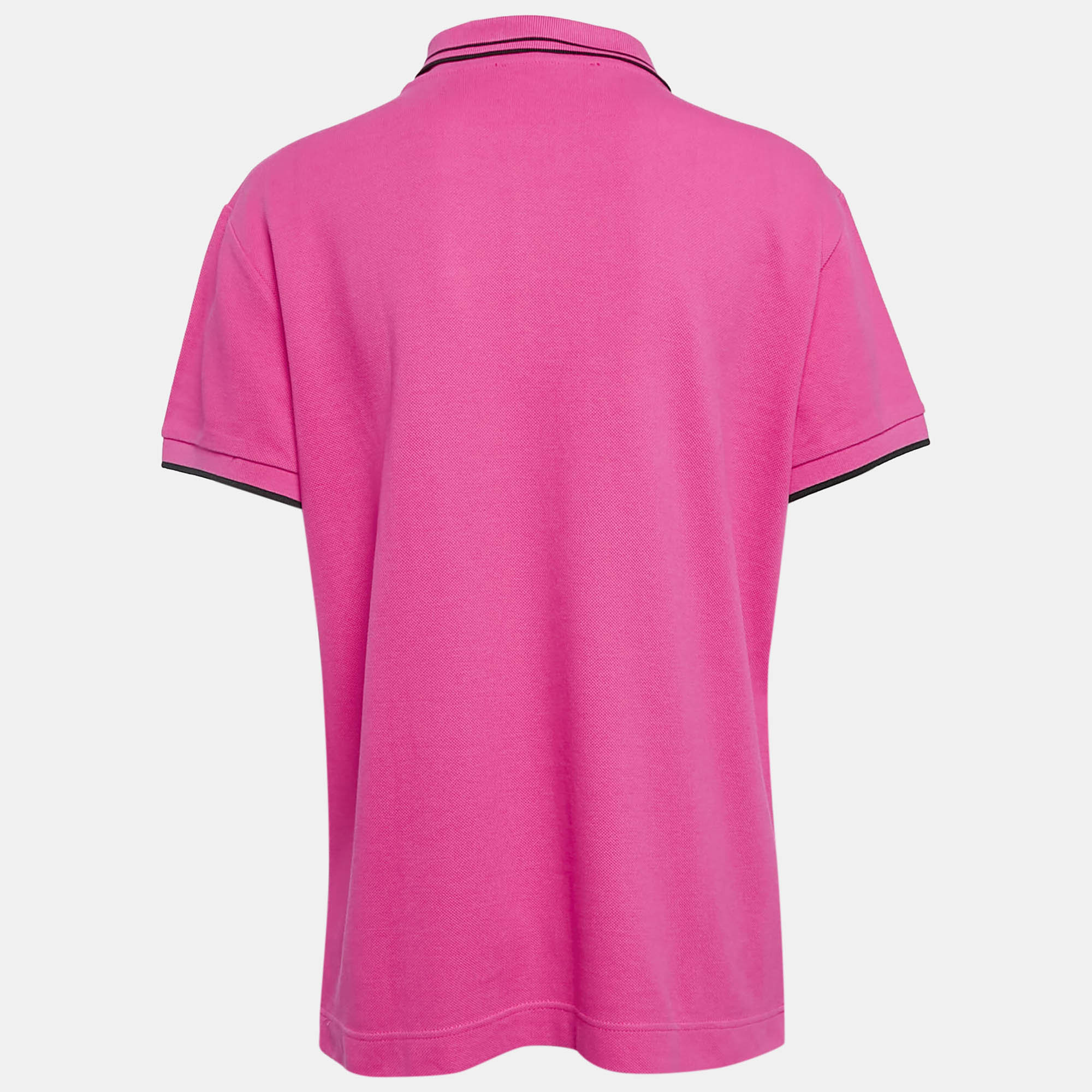 McQ By Alexander McQueen Pink Cotton Pique Polo T-Shirt L