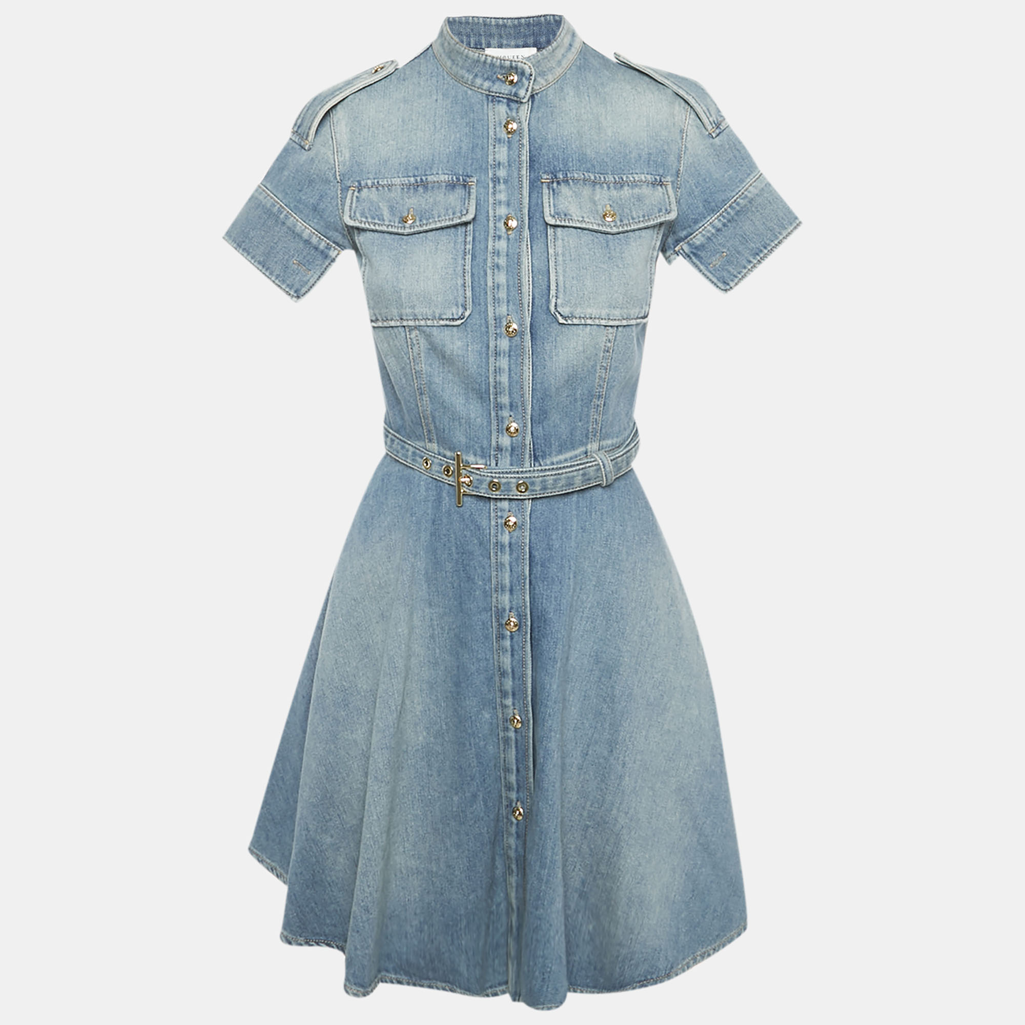 McQ by Alexander McQueen Blue Denim Belted Mini Dress S
McQ by Alexander McQueen Blue Denim Belted Mini Dress S
