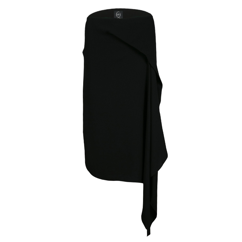 Image of MCQ By Alexander McQueen Black Handkerchief Drape Asymmetric Skirt S