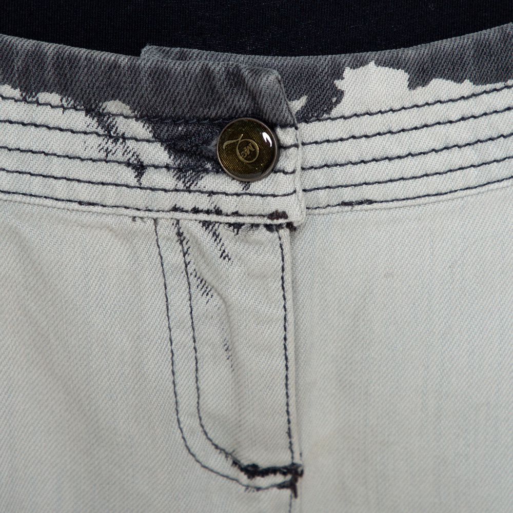 McQ By Alexander McQueen Grey Denim Back Cutout Detail Shorts M