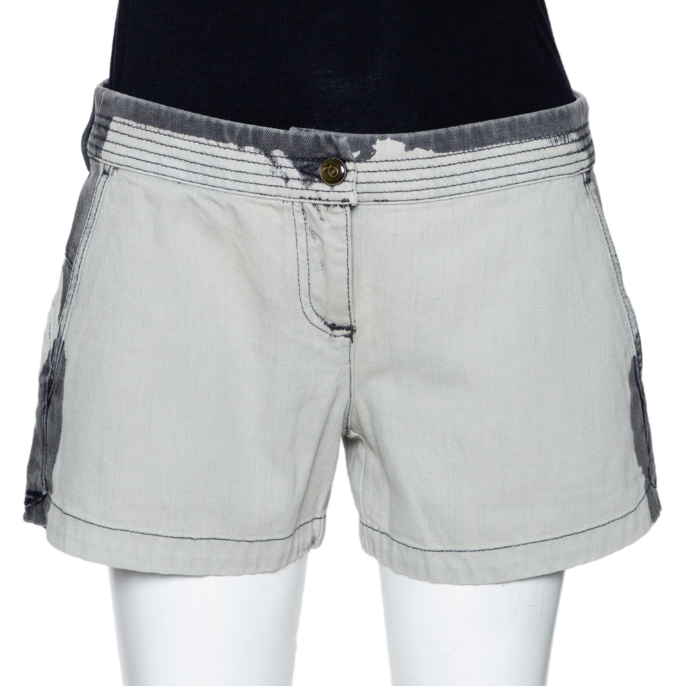 McQ By Alexander McQueen Grey Denim Back Cutout Detail Shorts M