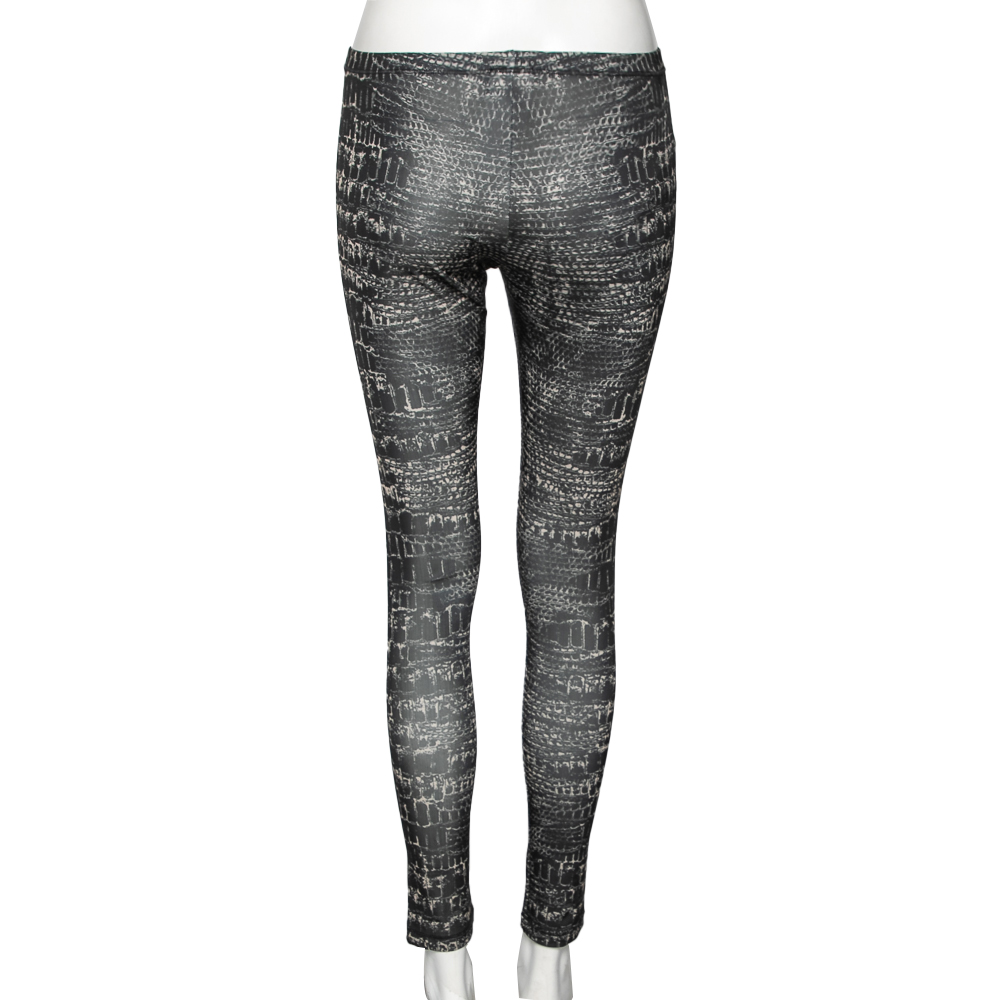 McQ By Alexander McQueen Green Synthetic Printed Leggings S