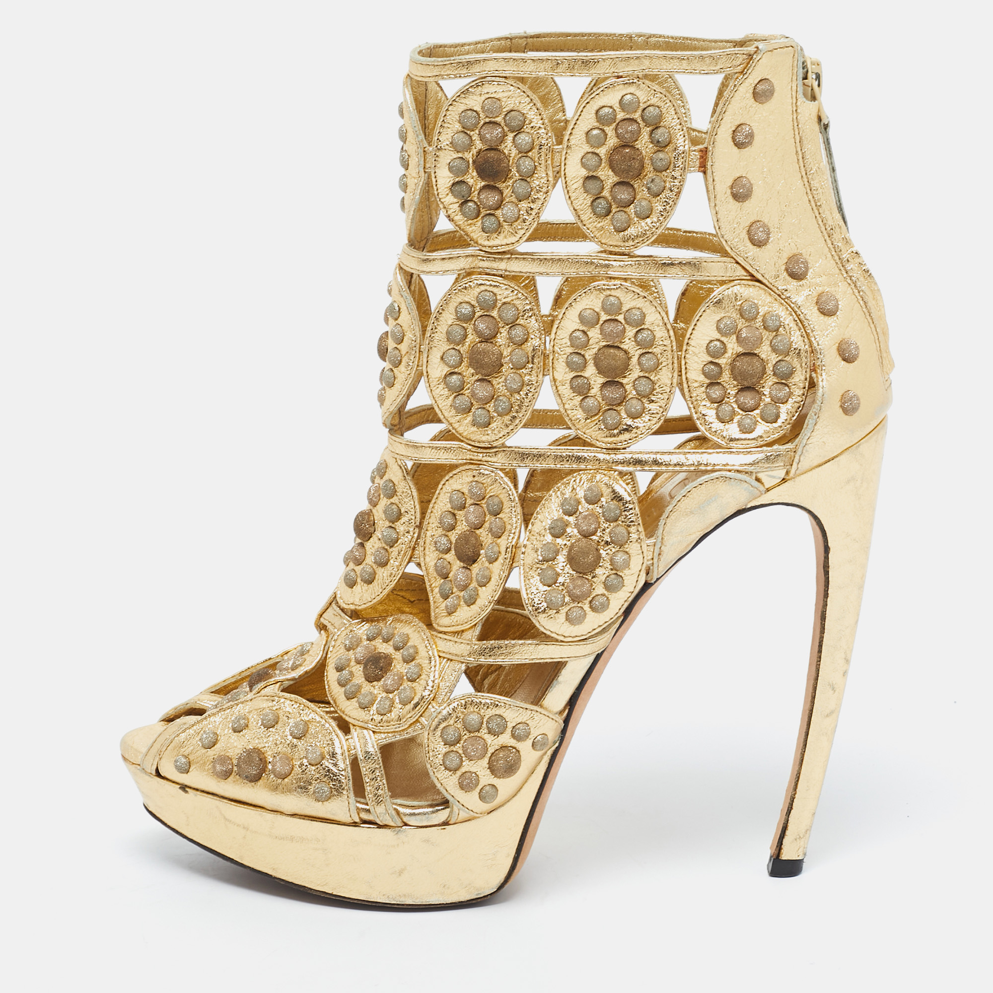 Leather Embellished Platform Sandals Size 40 - McQ by Alexander McQueen - Modalova