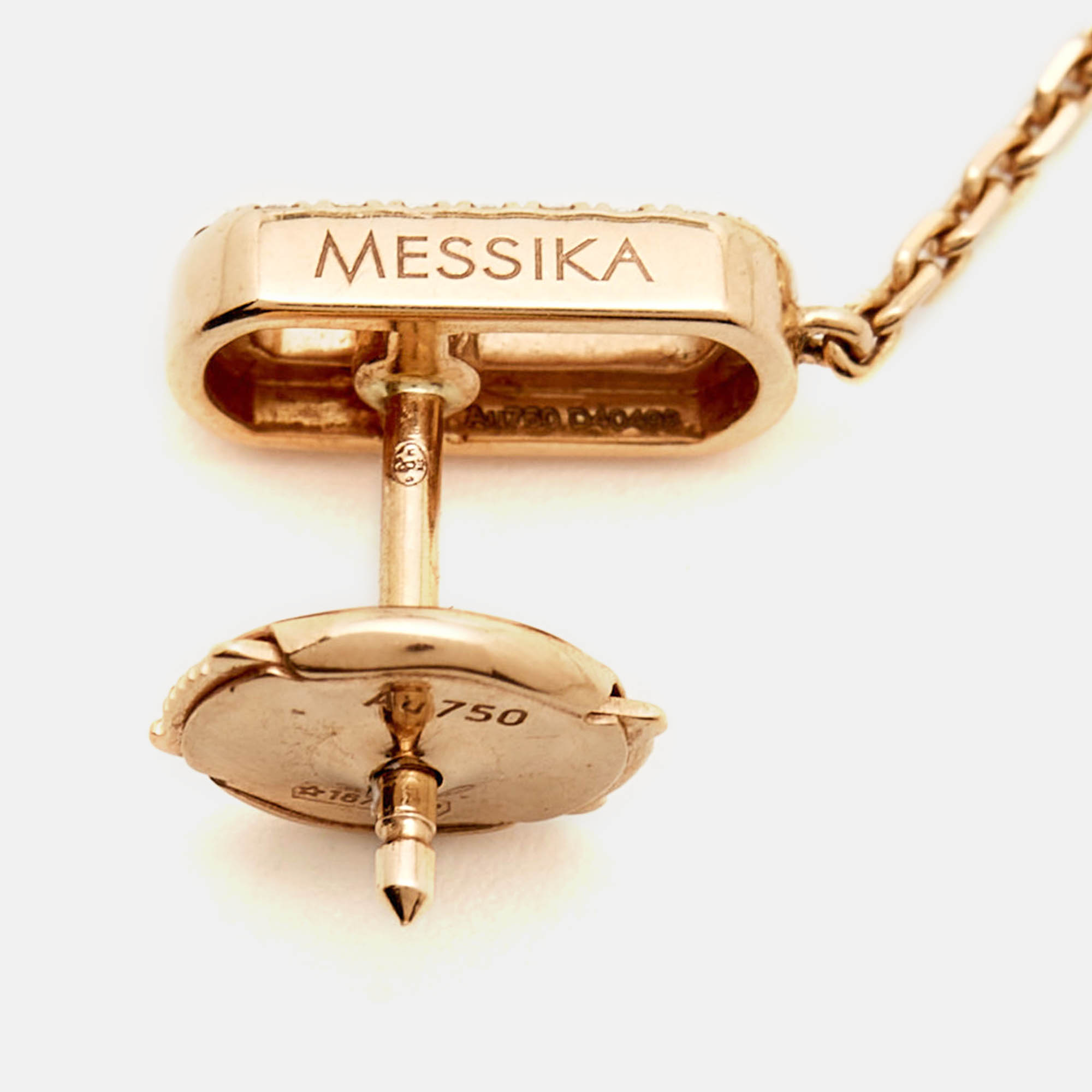 Messika Move Uno Diamonds 18k Rose Gold Pendant Earrings