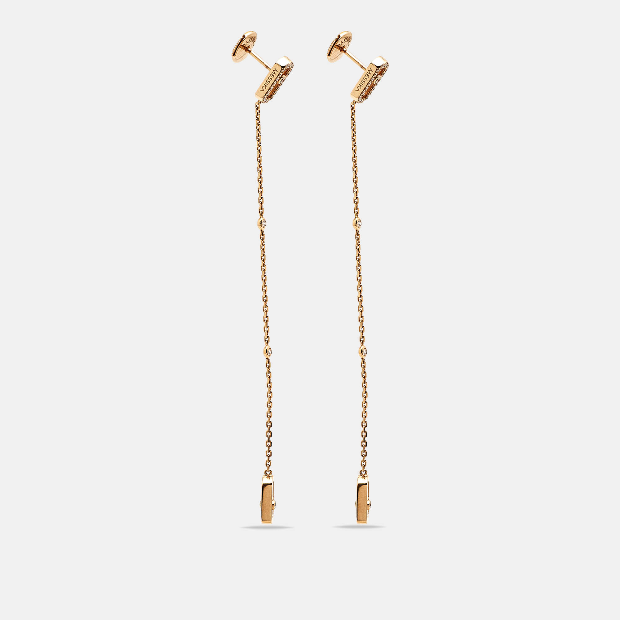 Messika Move Uno Diamonds 18k Rose Gold Pendant Earrings