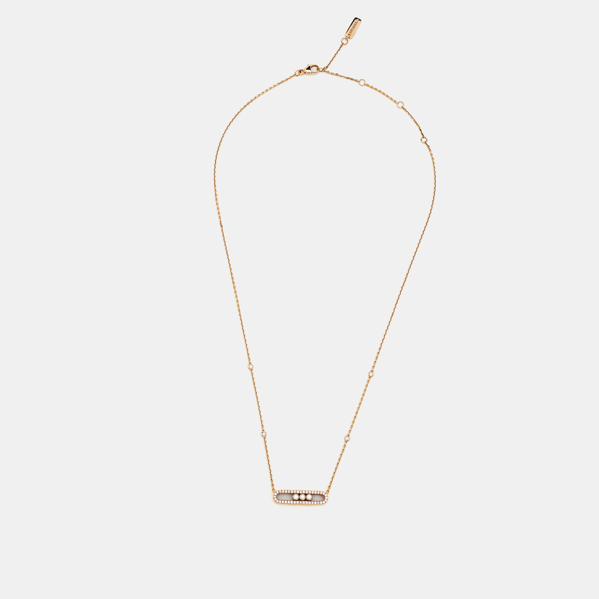 Baby Move Pavé Diamonds 18k Rose Necklace - Messika - Modalova