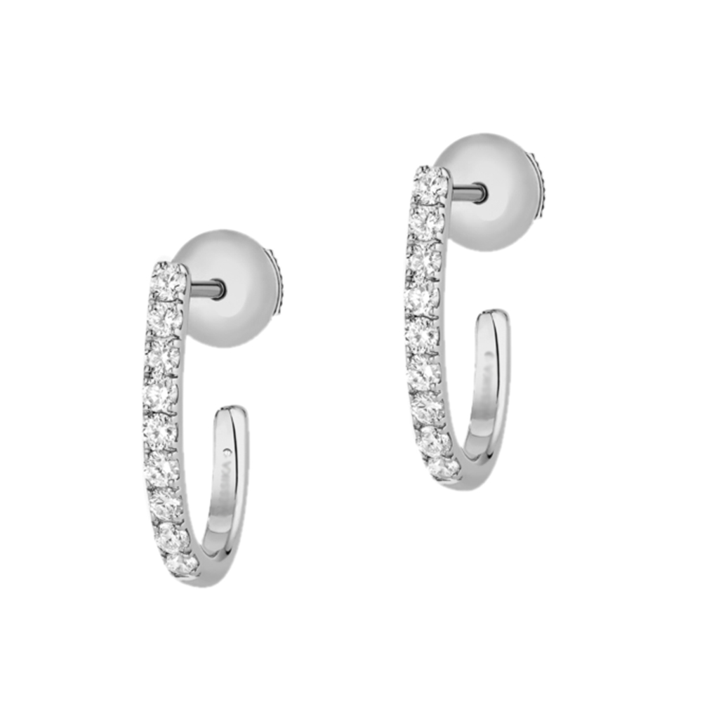 Messika 18ct white gold and diamond gatsby hoop earrings